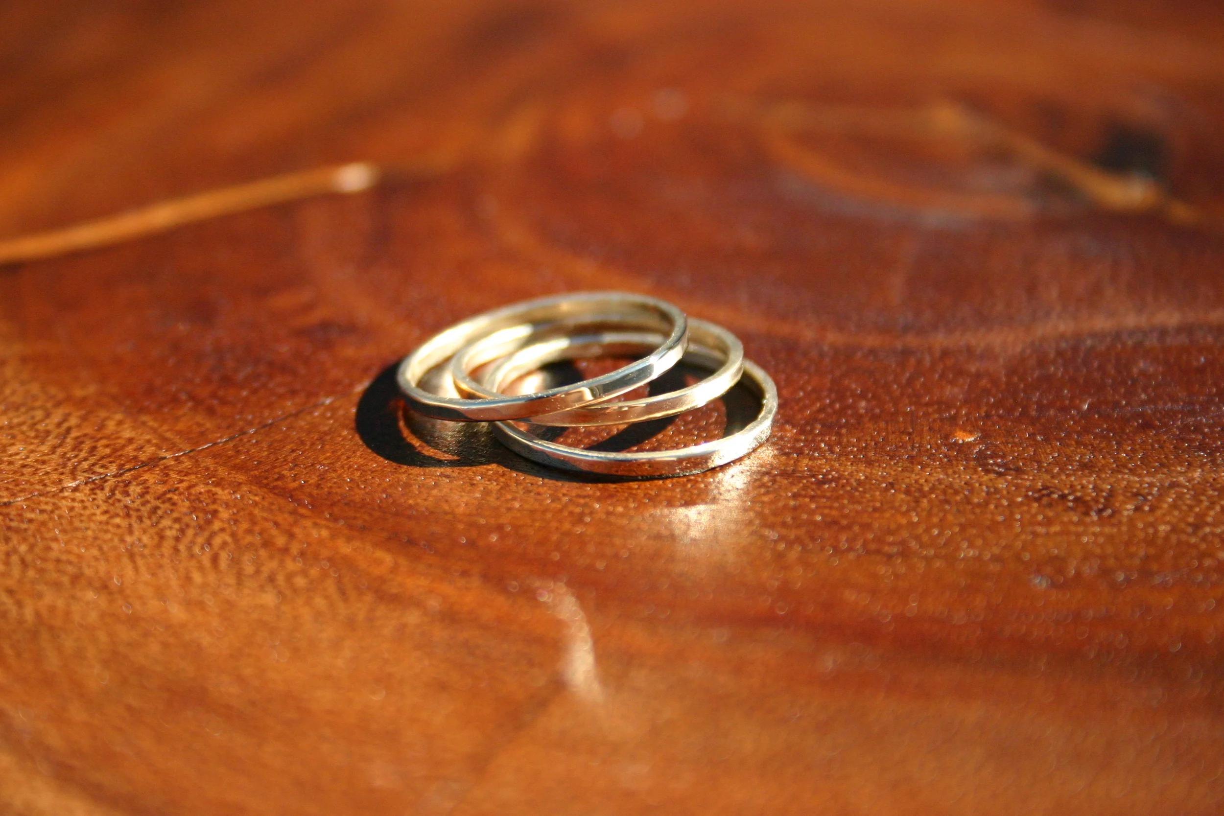 Hammered Thin Gold Band Ring