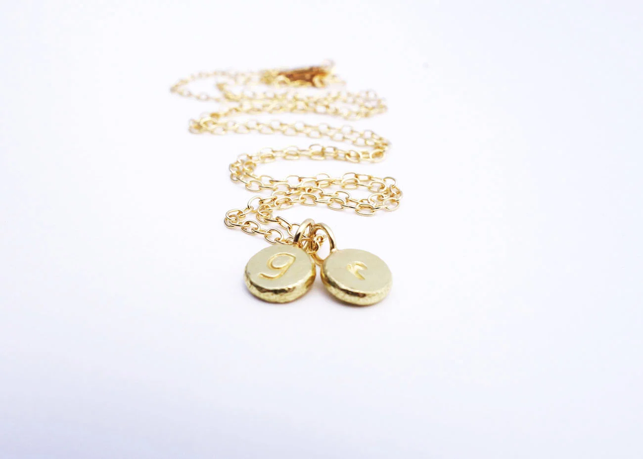 18k Gold Initial Disc Necklace