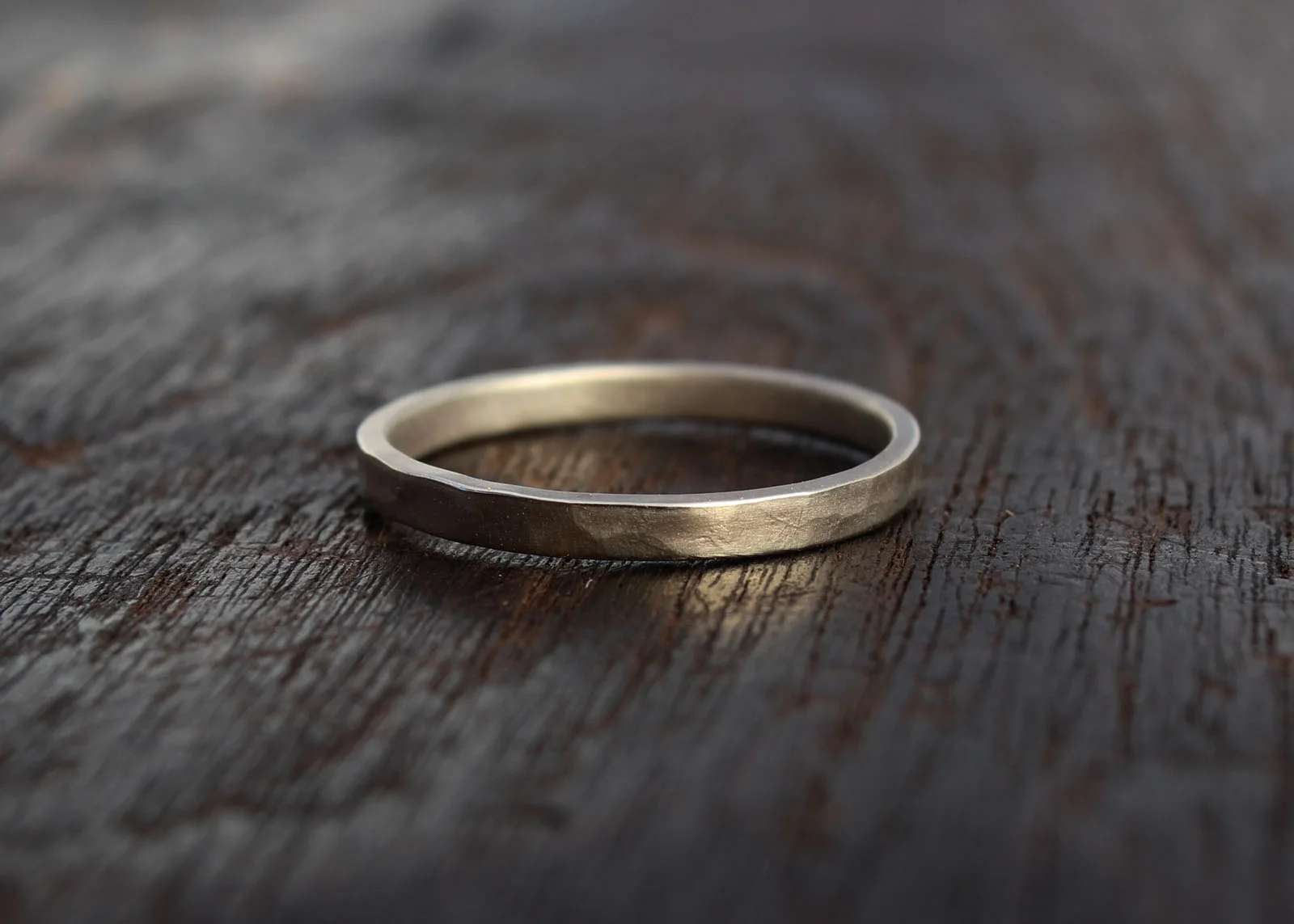 Thin White Gold Band Ring