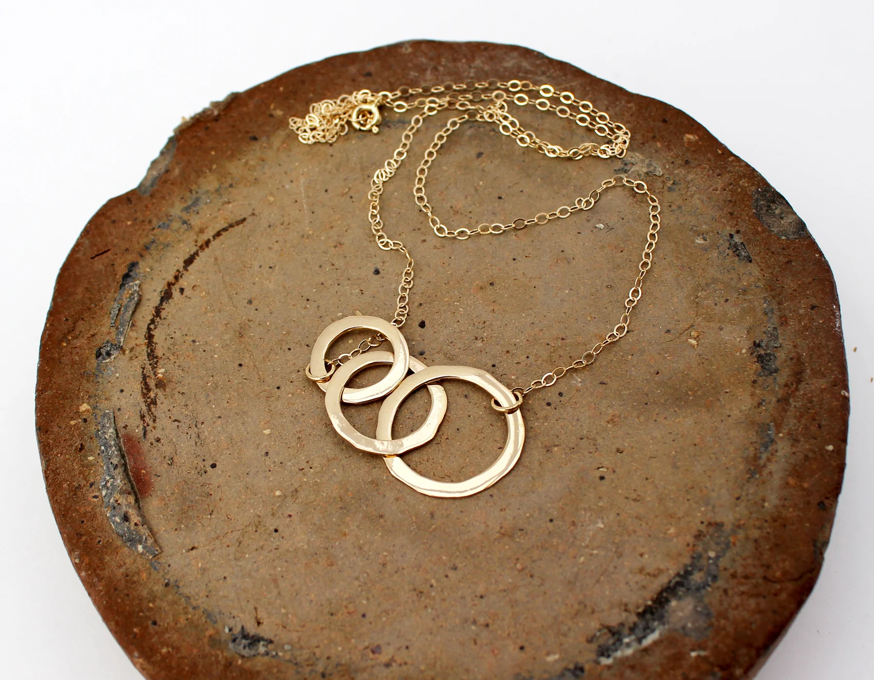 Gold Three Circle Necklace