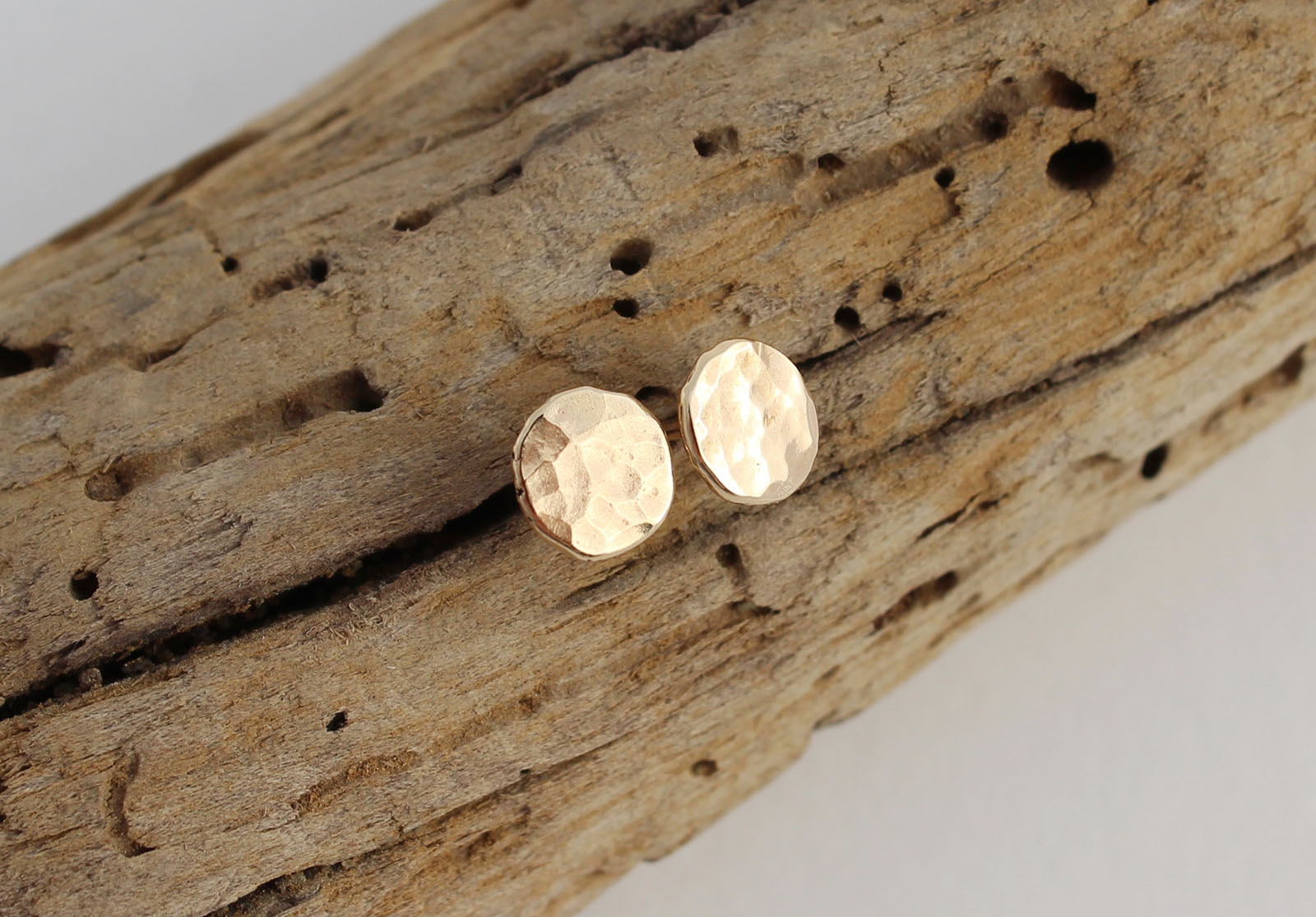 Hammered Gold Studs