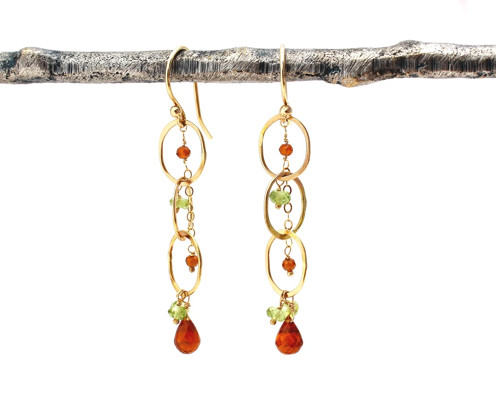 Solid Gold Gemstone Earrings
