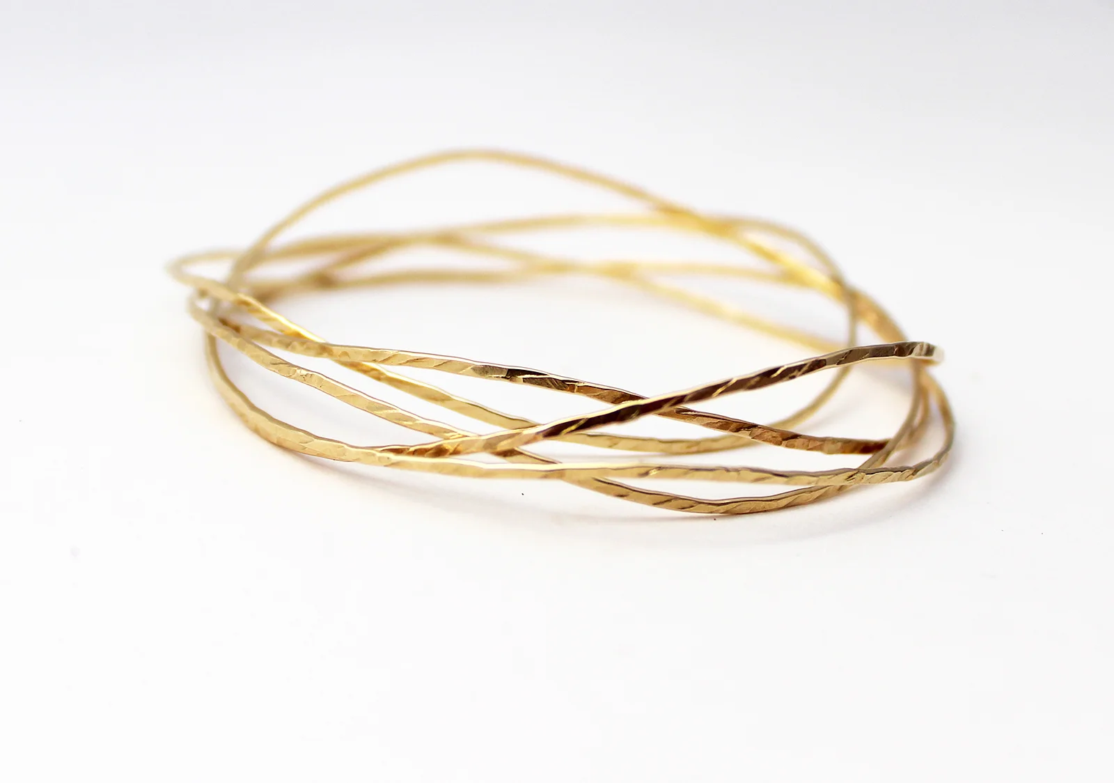 Copy of Hammered Gold Bangle Set