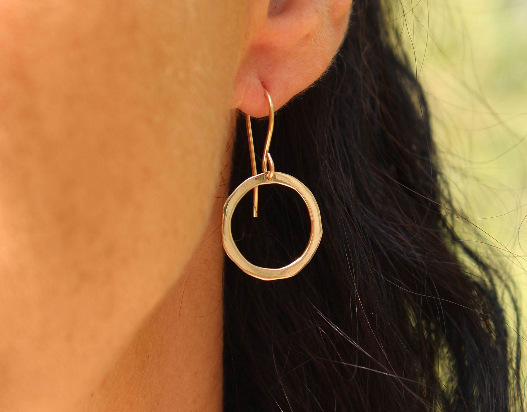 Medium Solid Gold Hoops