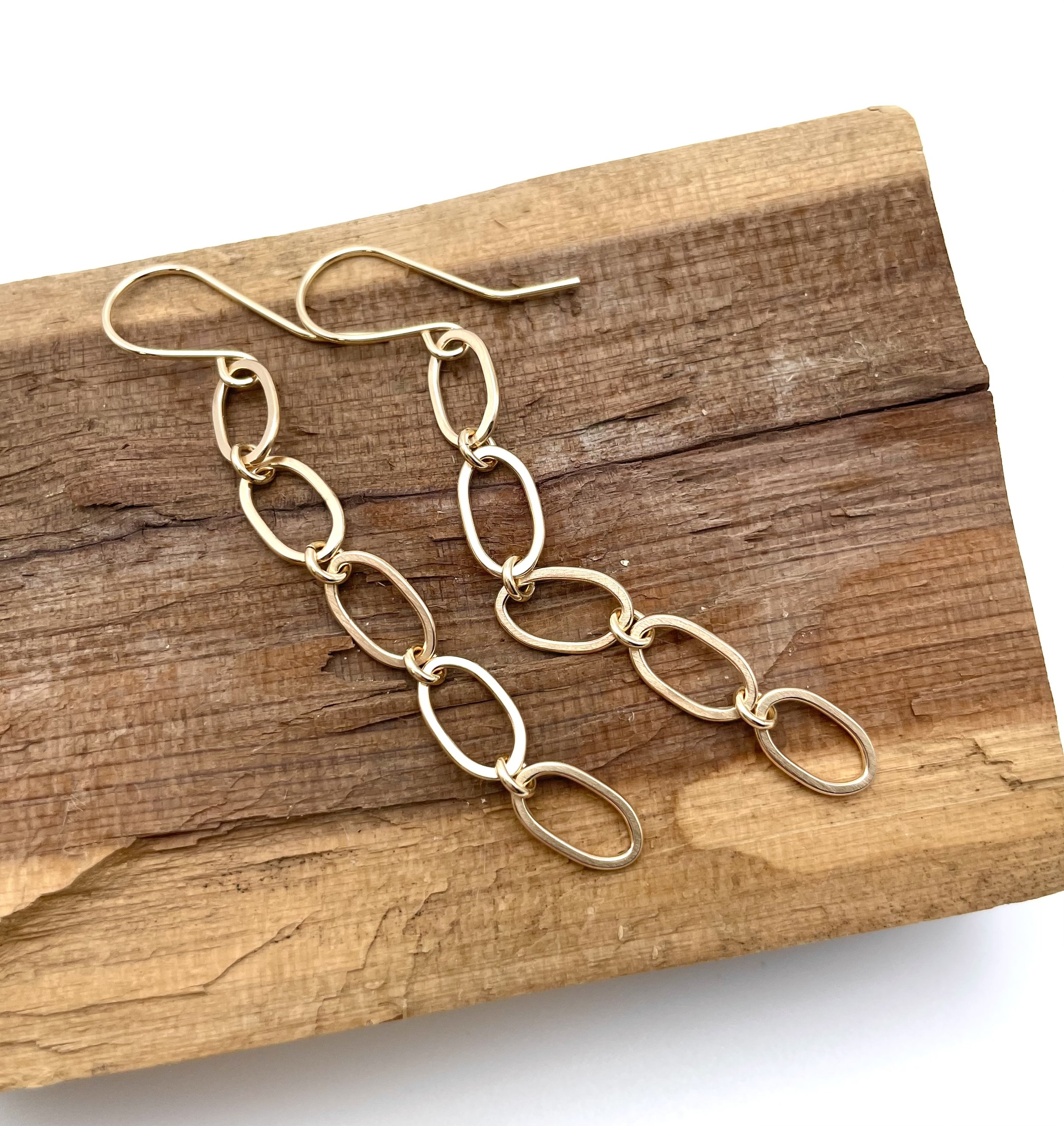 14k Solid Gold Link Earrings