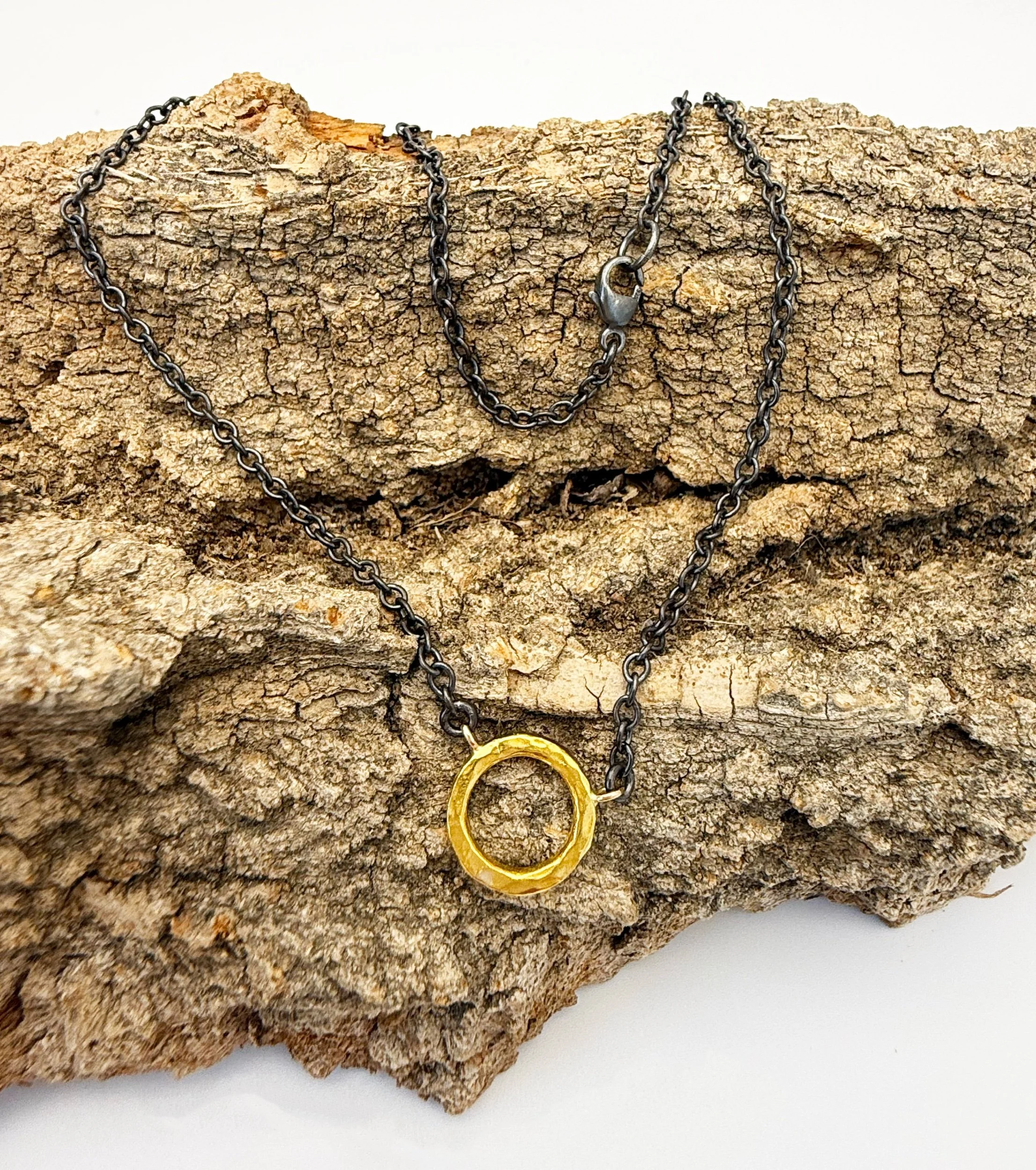 mixed metal gold and silver layering necklace