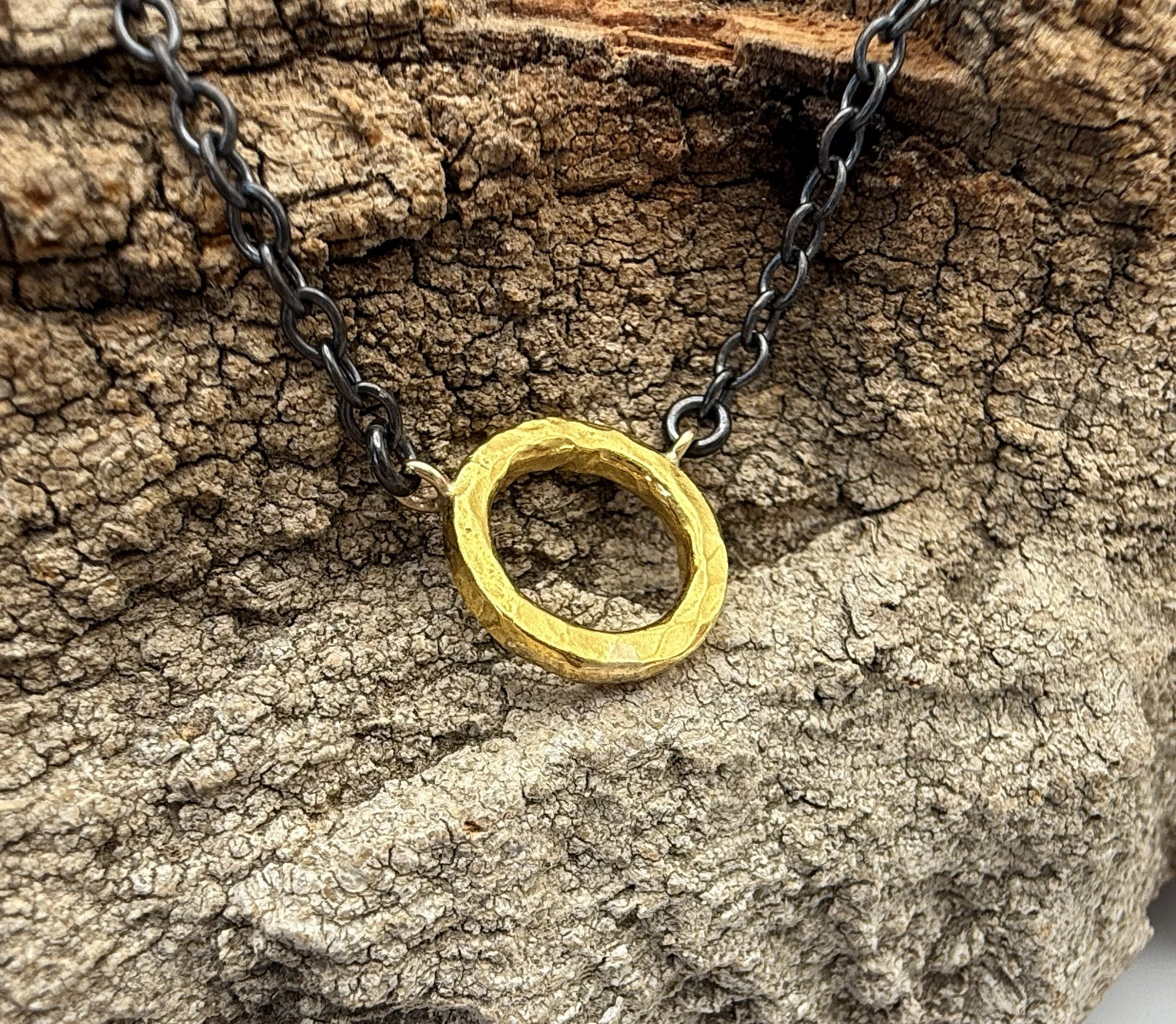 Gold and silver necklace gift for her
