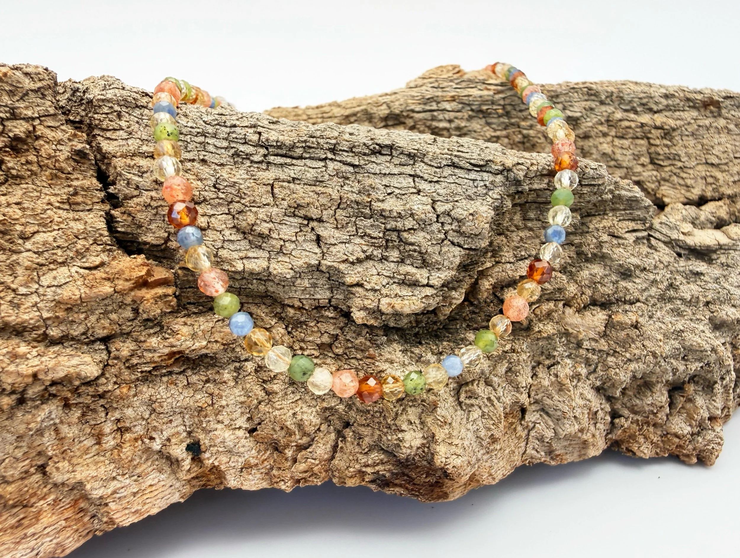 gift for her gemstone necklace colorful 14k