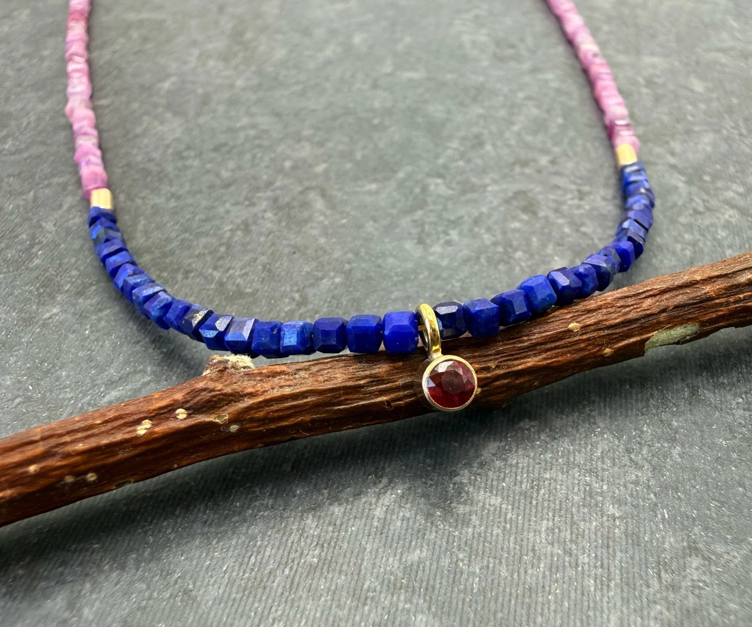 14k gold ruby necklace