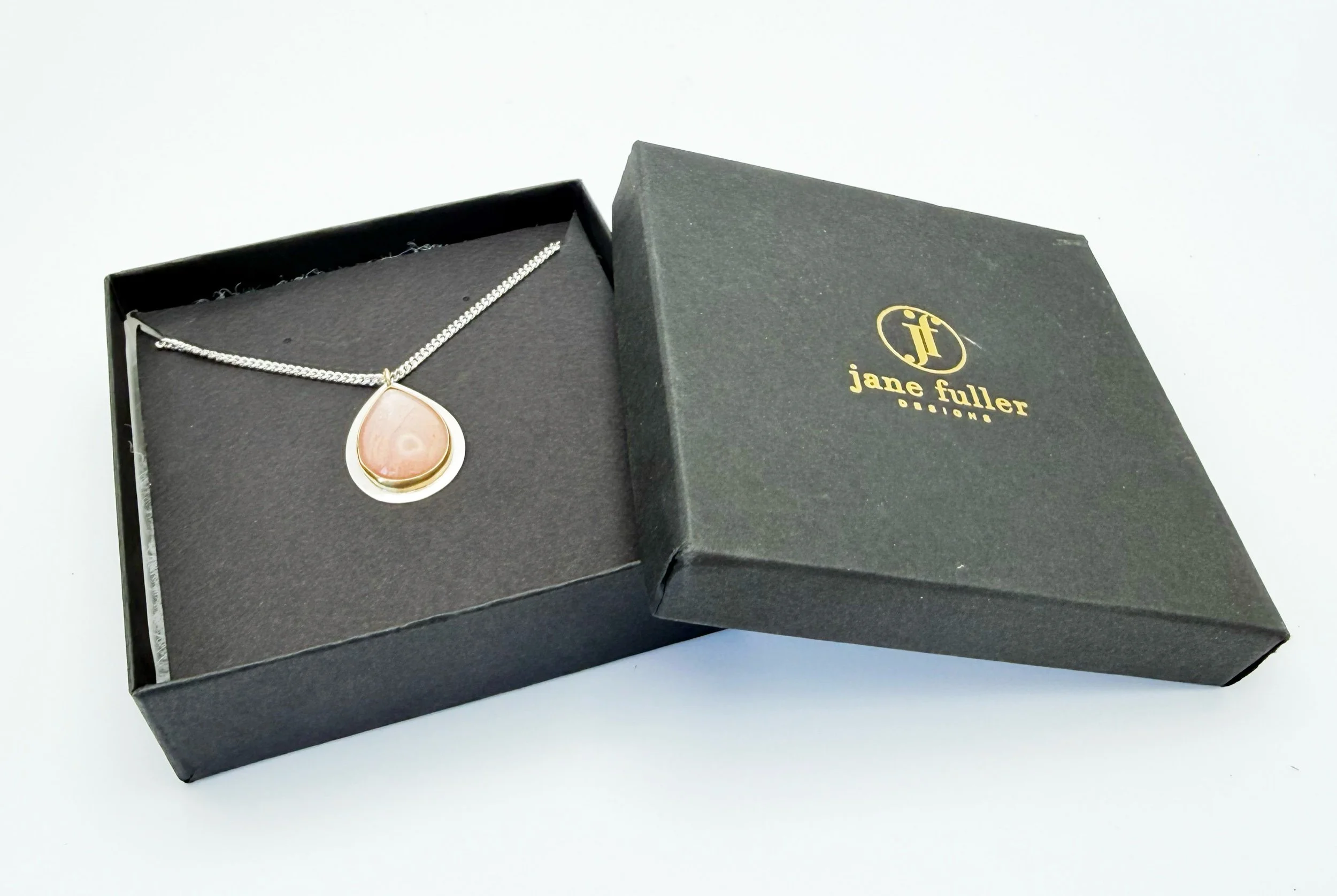 Silver Moonstone Necklace with 22k Gold