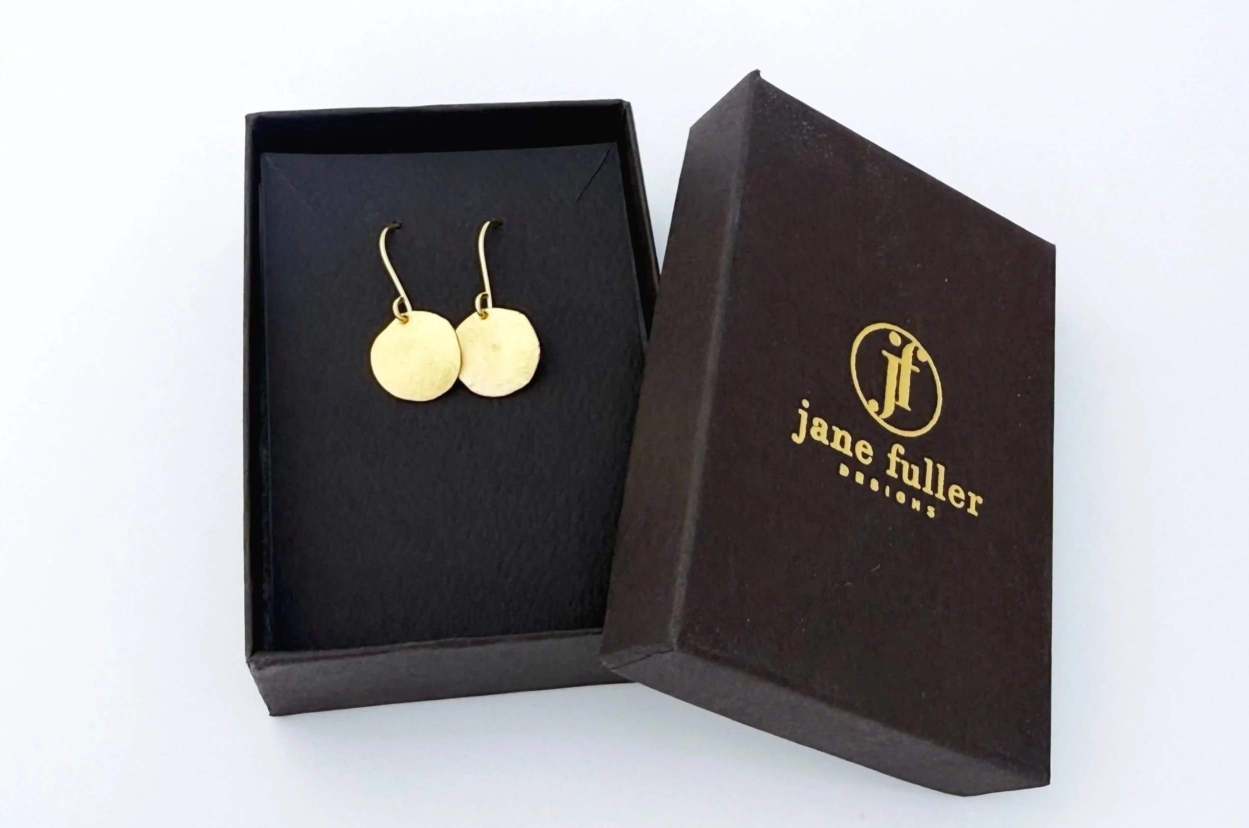18k solid gold disc earrings 18k gold