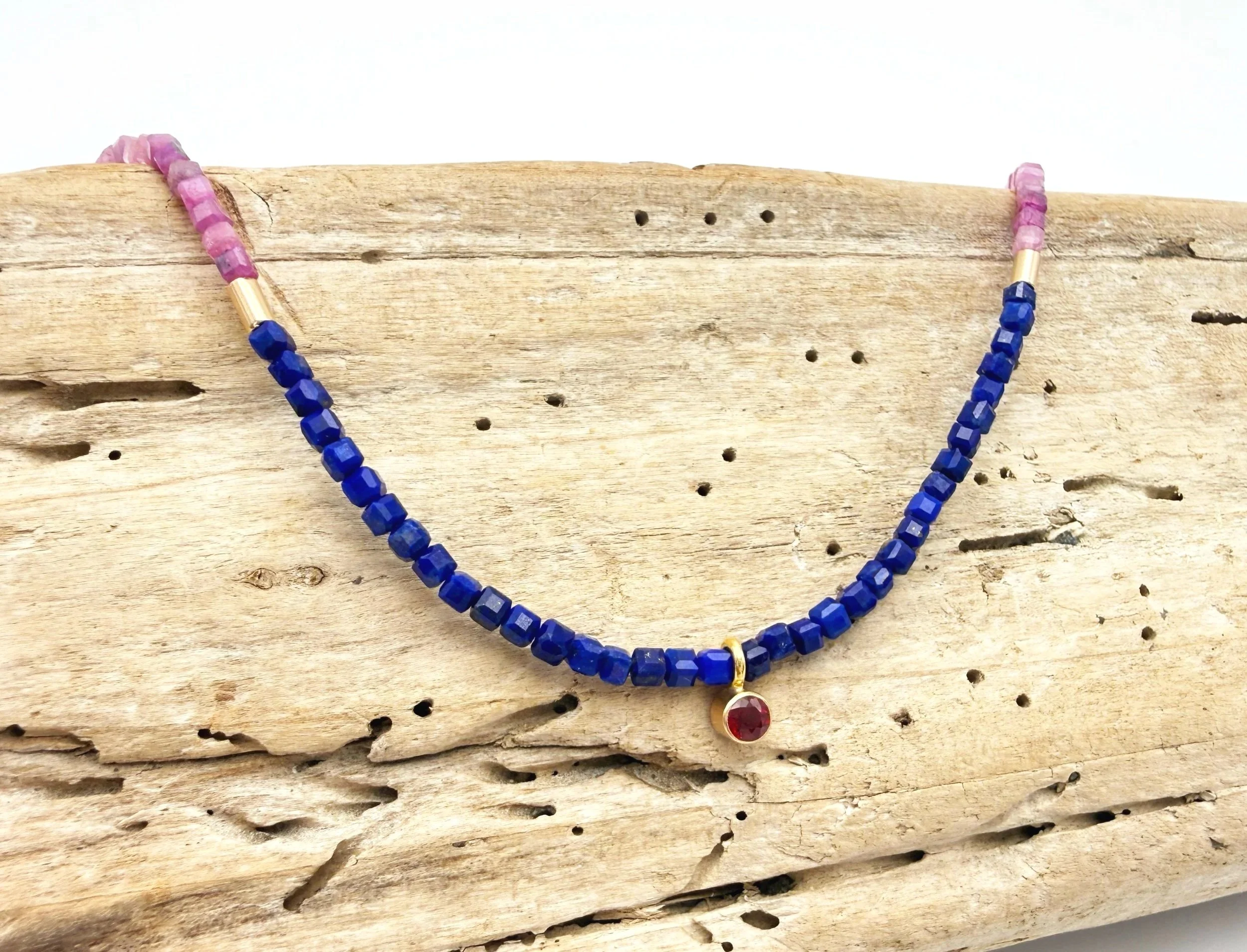 July Birthstone necklace 14k solid gold