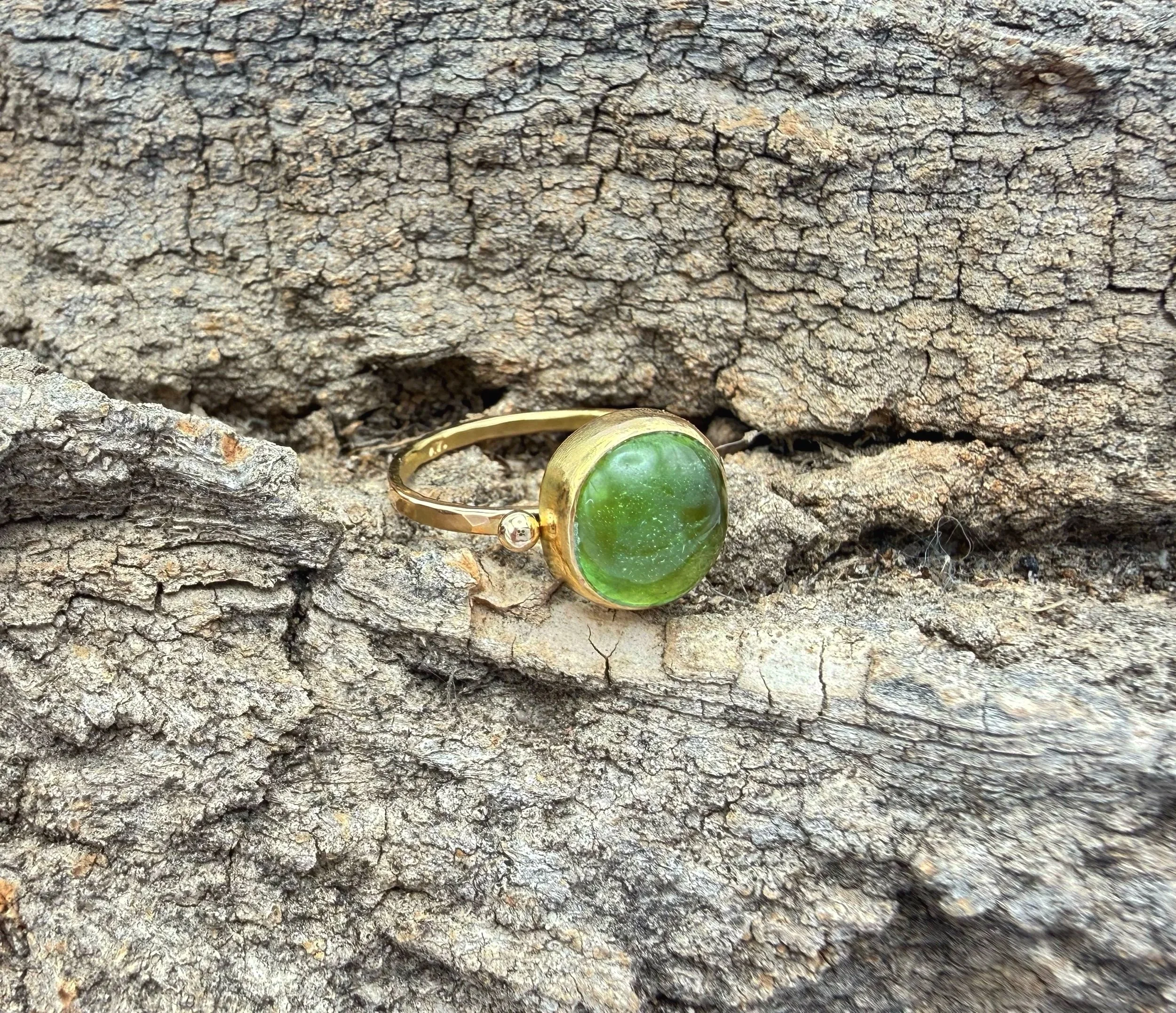Peridot ring 14k solid gold