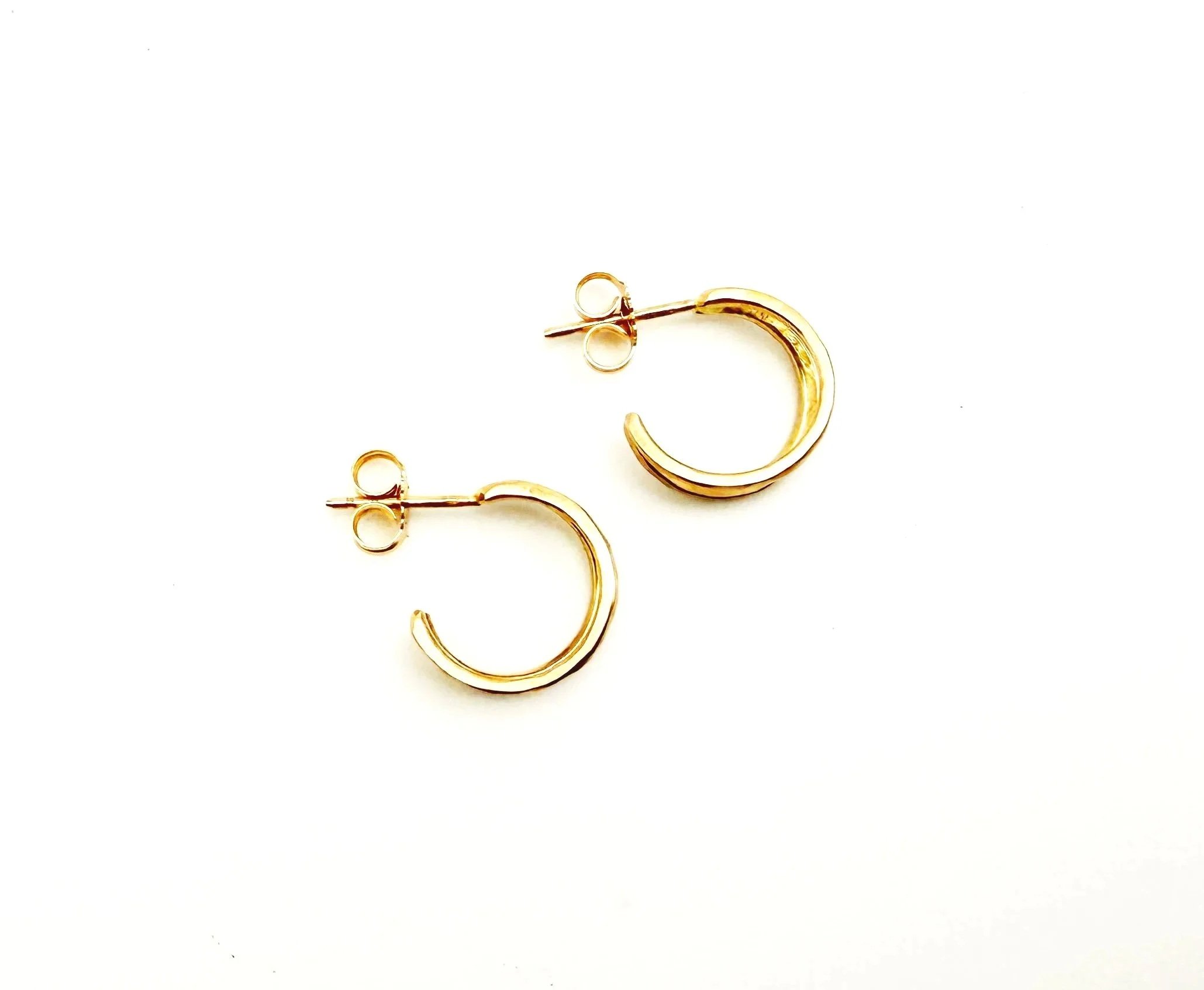 hammered gold hoop earrings 14k gold