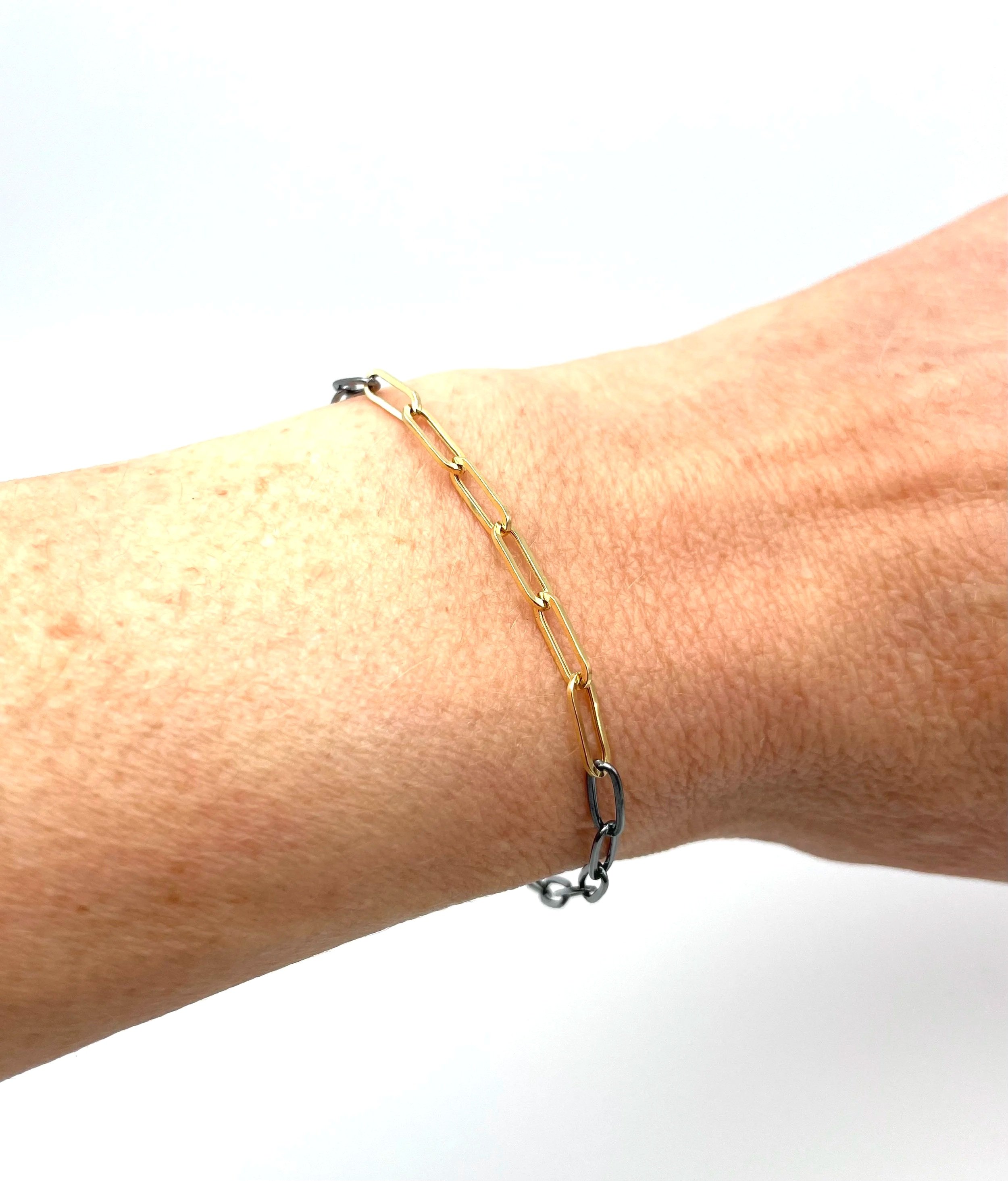 silver and gold chain bracelet