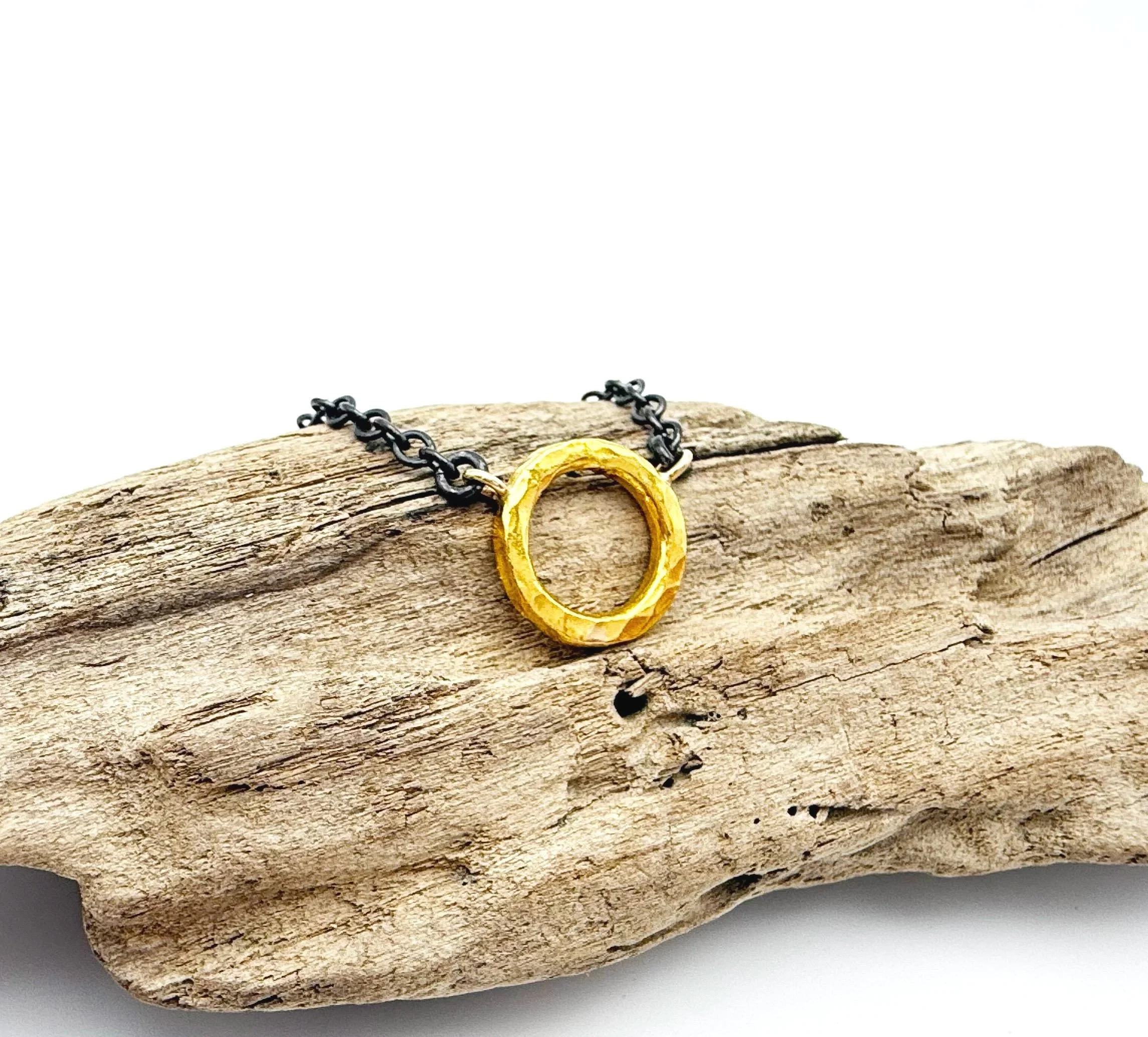 pure gold necklace with silver chain
