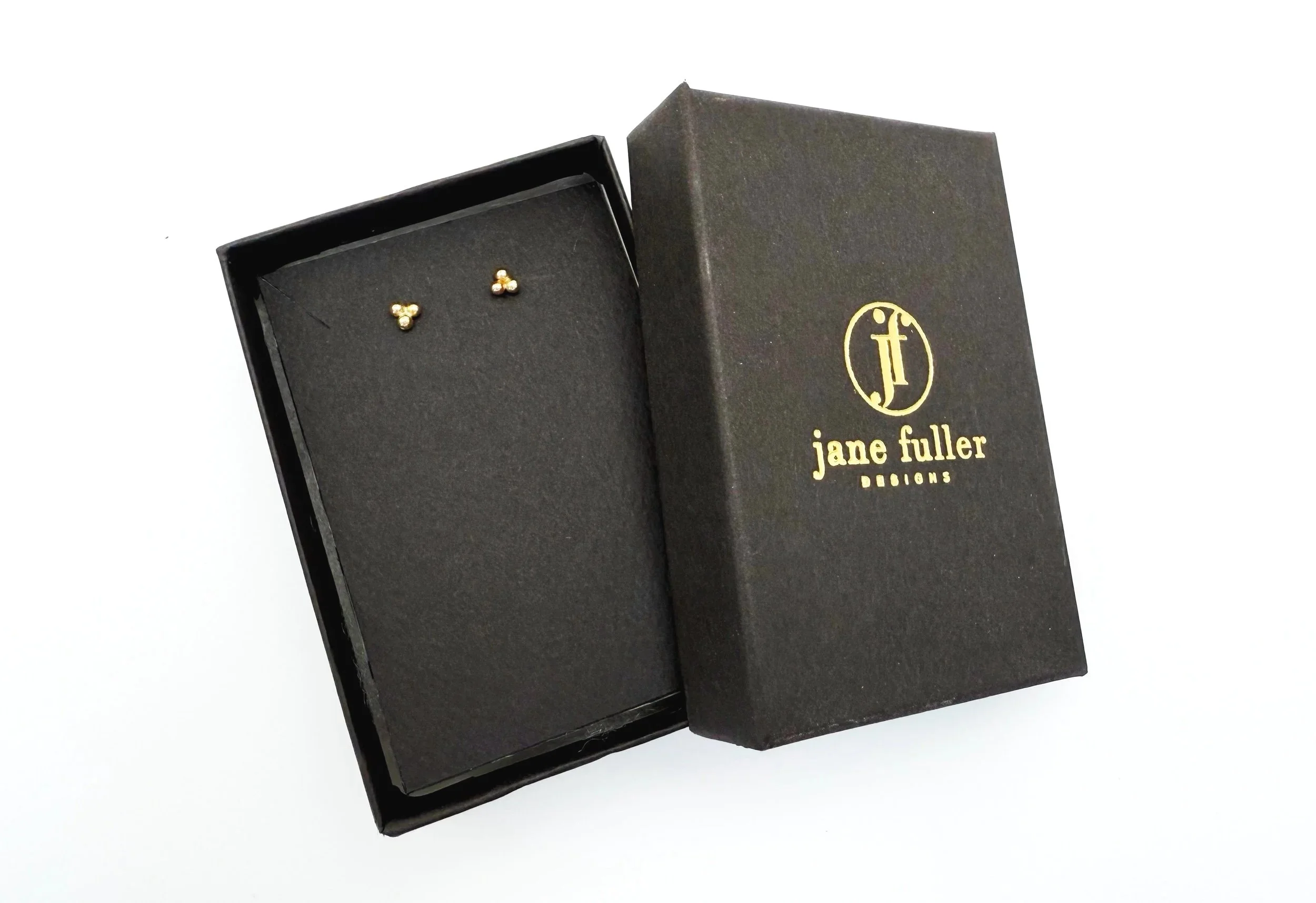 small artisan gold studs 14k