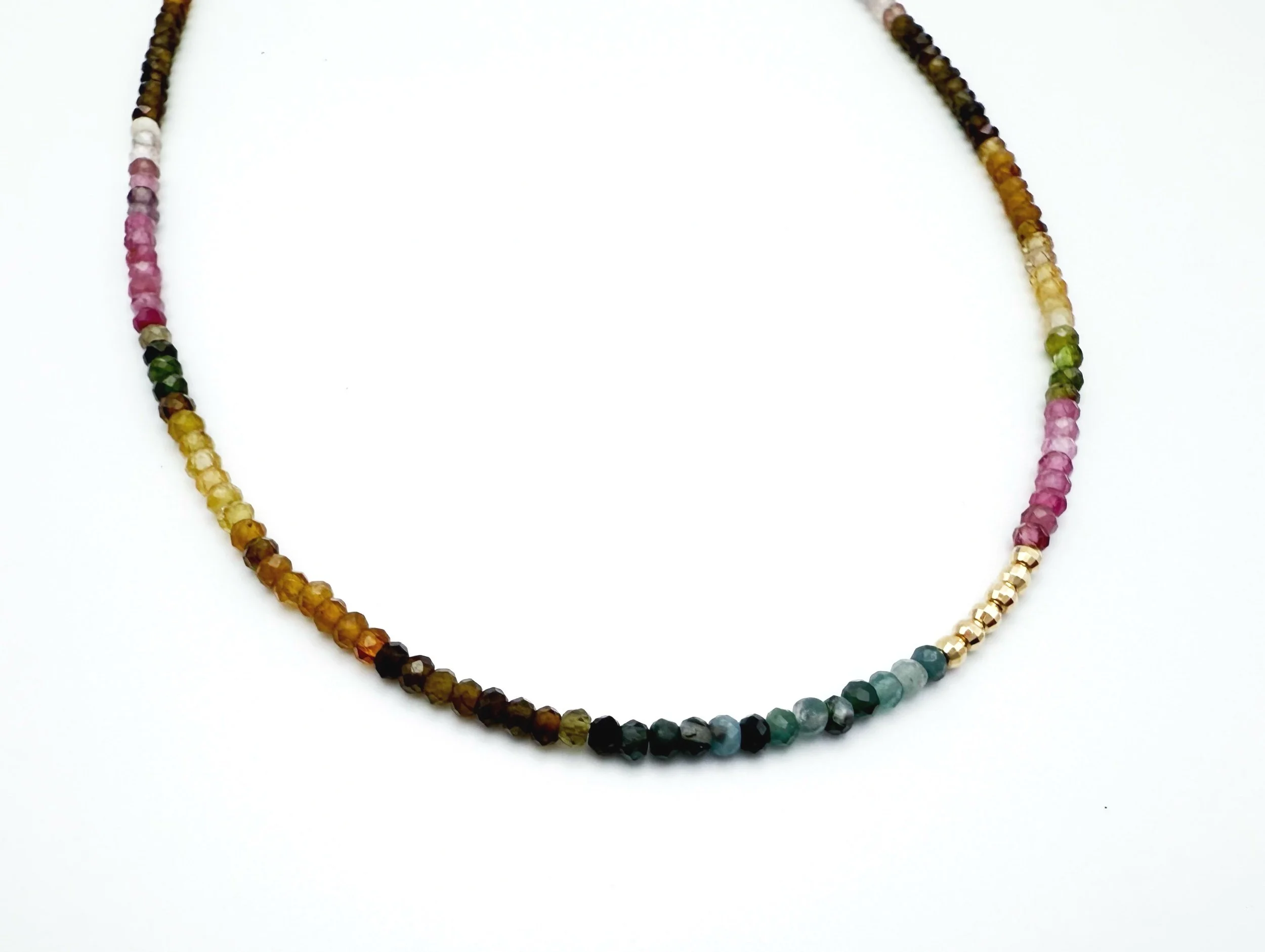 multi color gemstone necklace solid gold