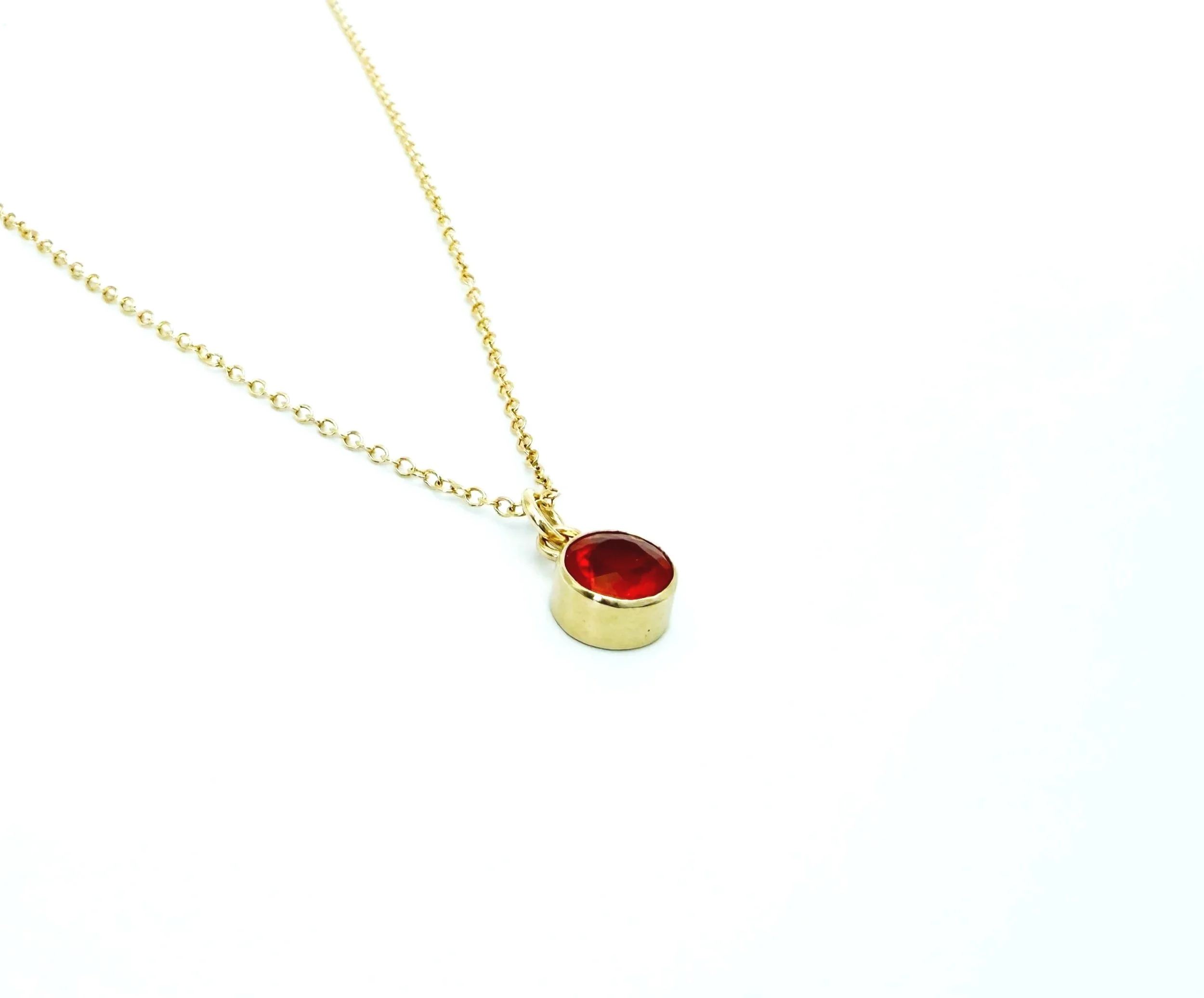 orange solitaire pendant in 14k solid gold