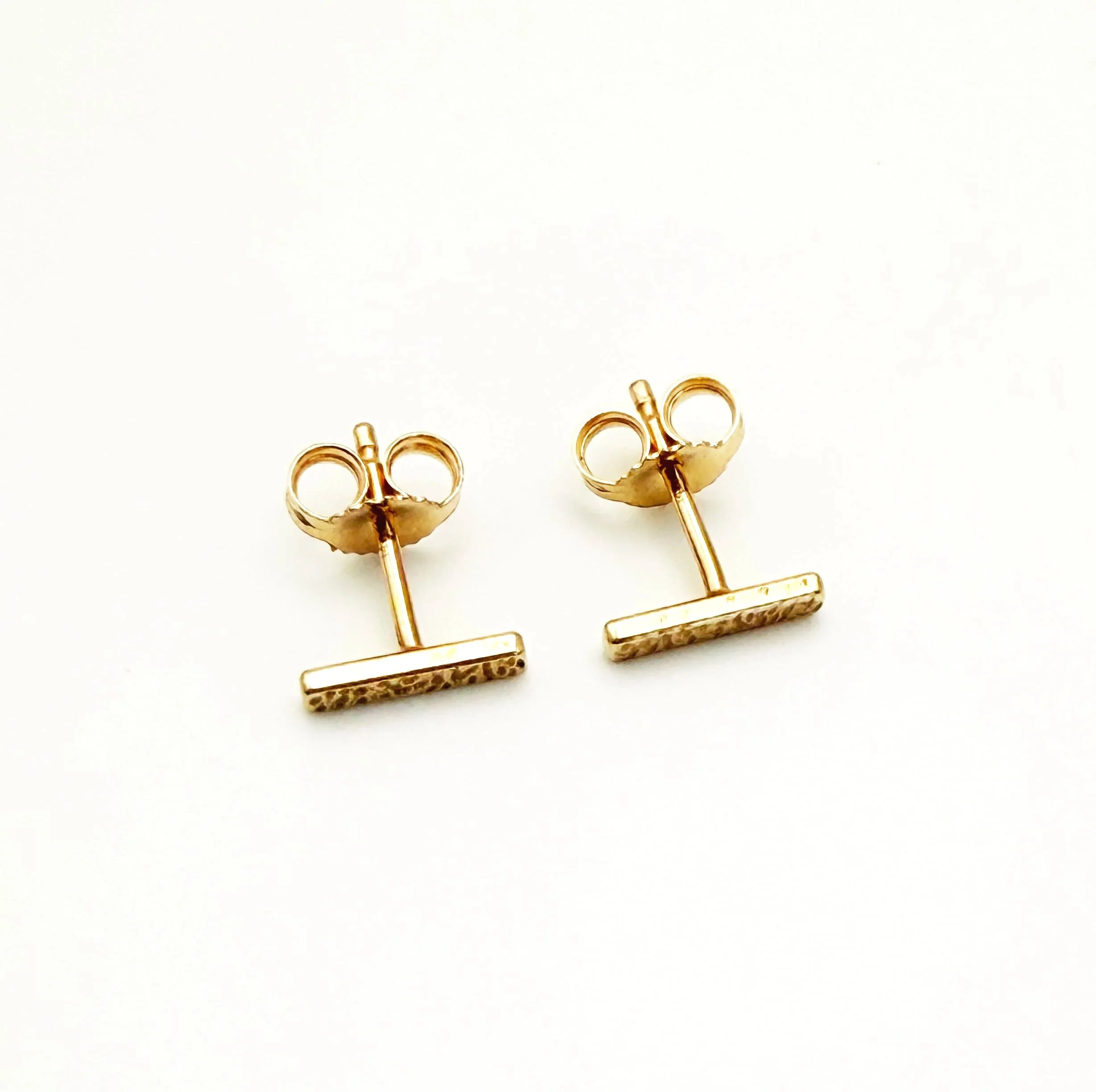 14k solid gold stud earrings, handmade