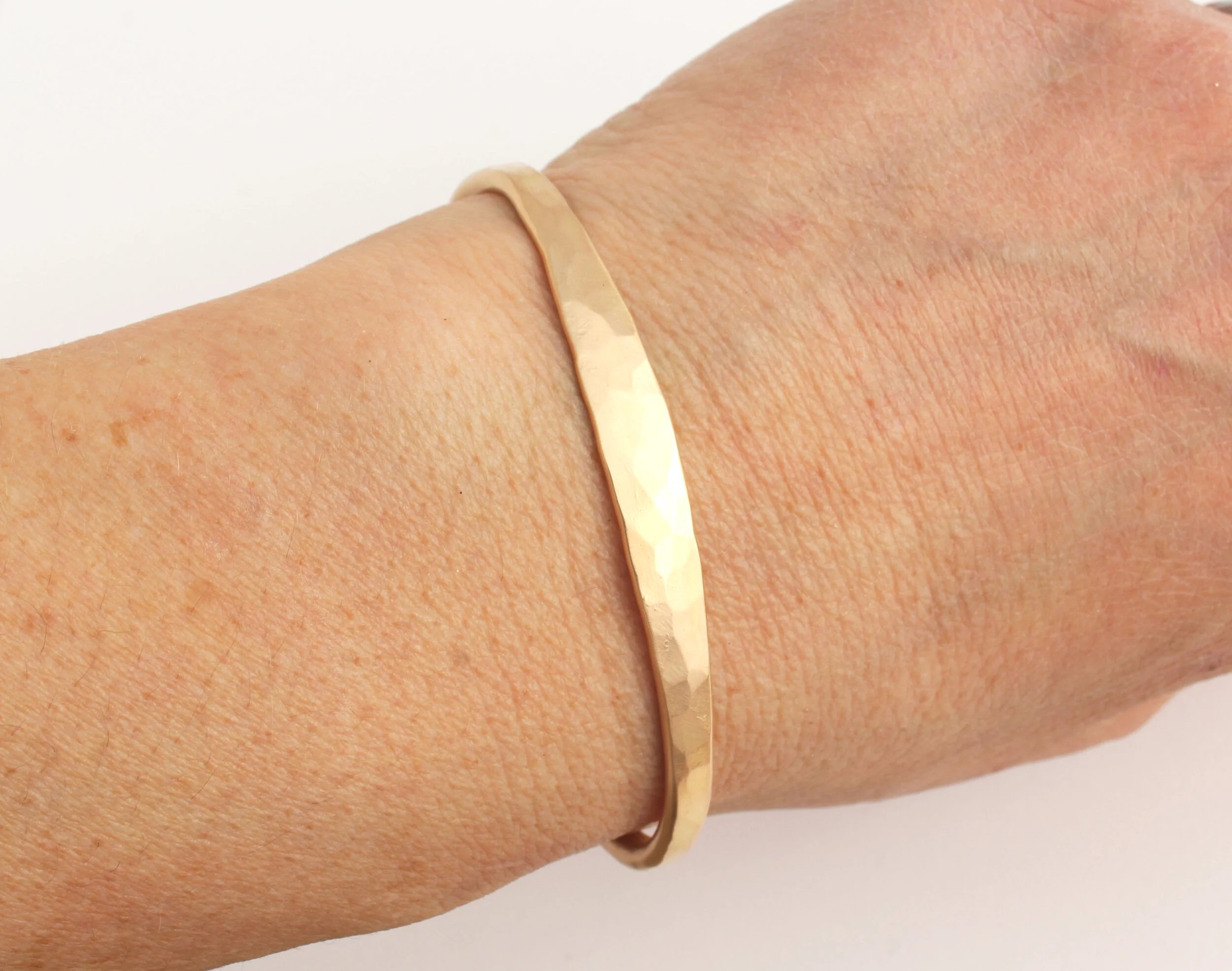 wide hammered gold cuff bracelet for women