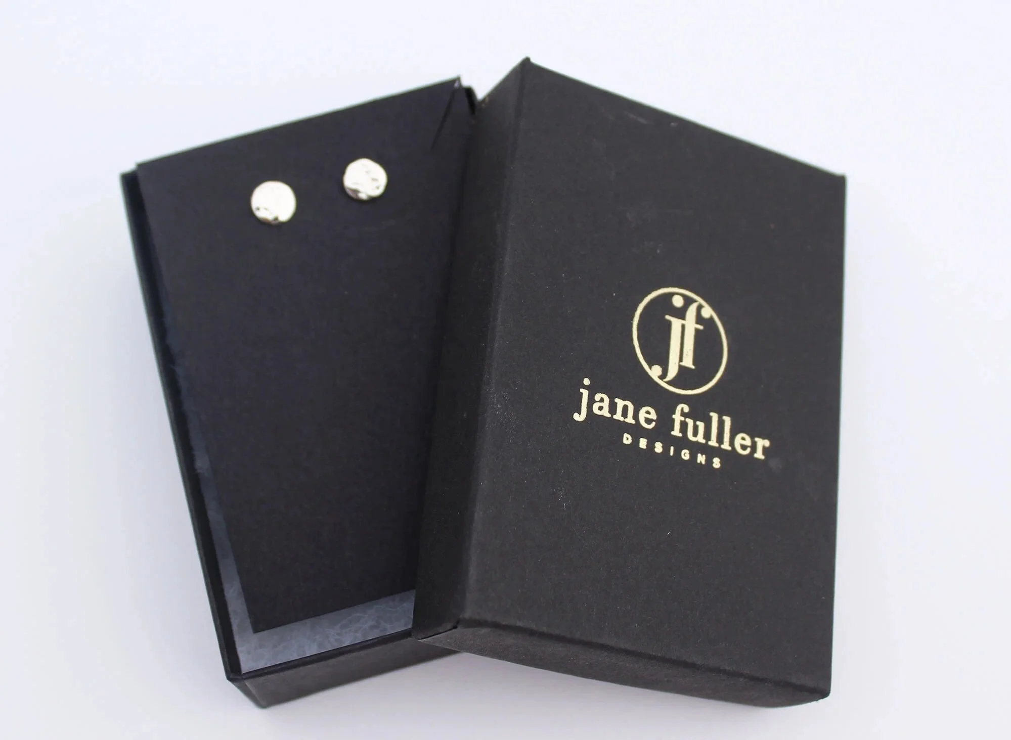 14k solid white gold stud earrings