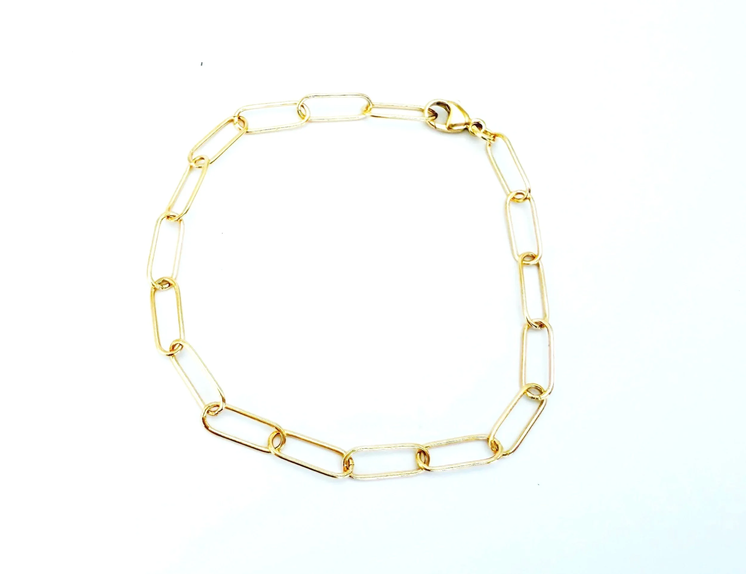 solid gold link bracelet with lobster clasp 14k