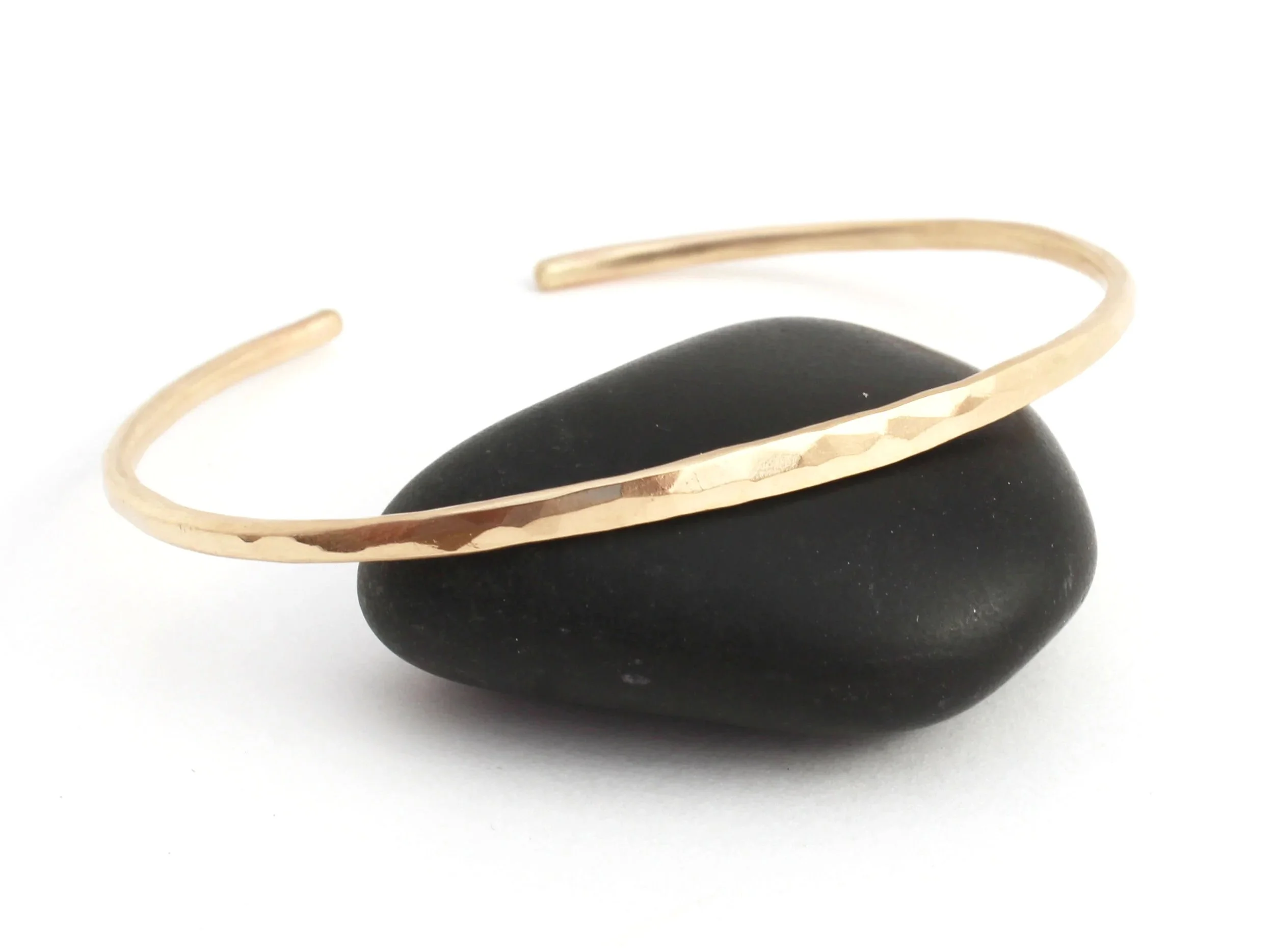 hammered cuff bracelet in 14k solid gold