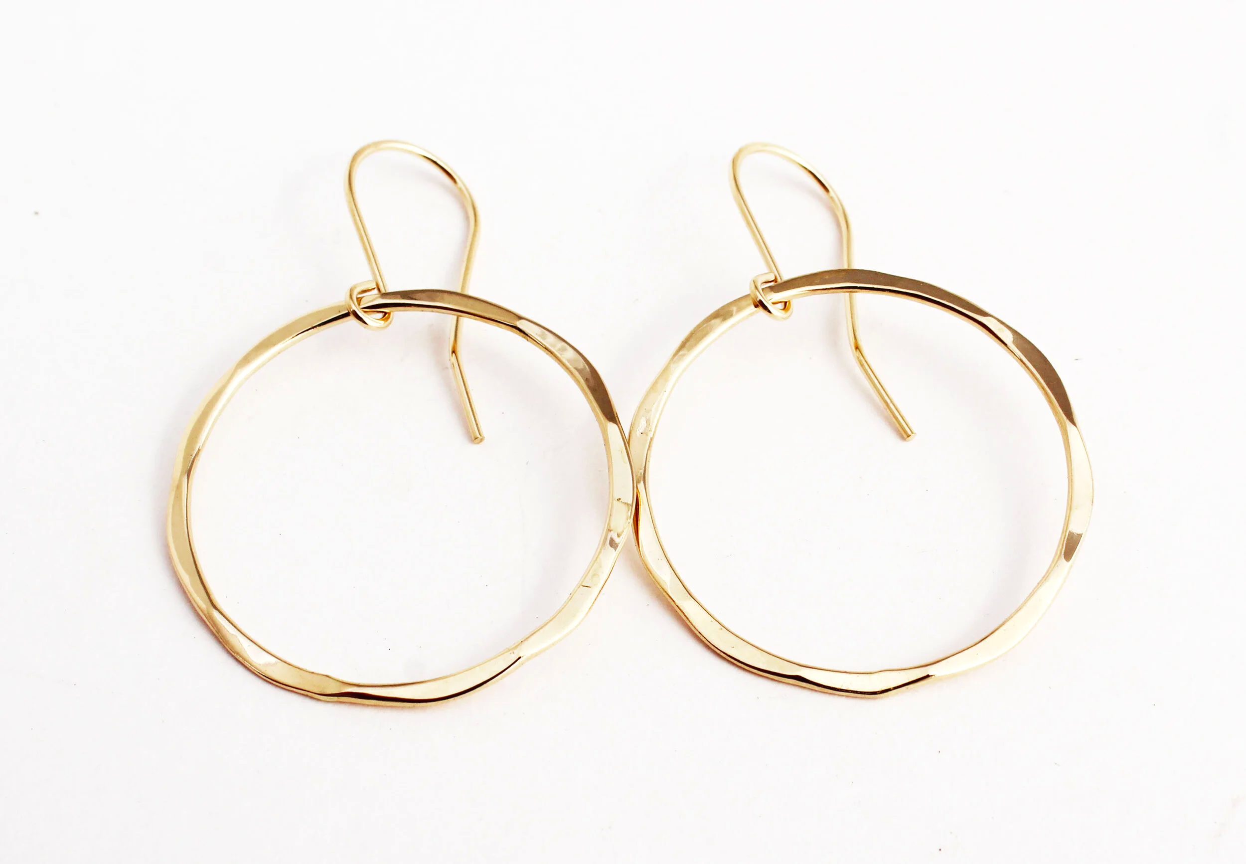 large gold hoop earrings with hammer texture