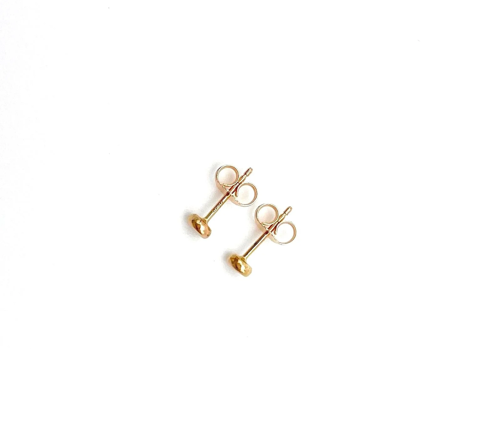 tiny gold studs in 14k solid gold 3mm