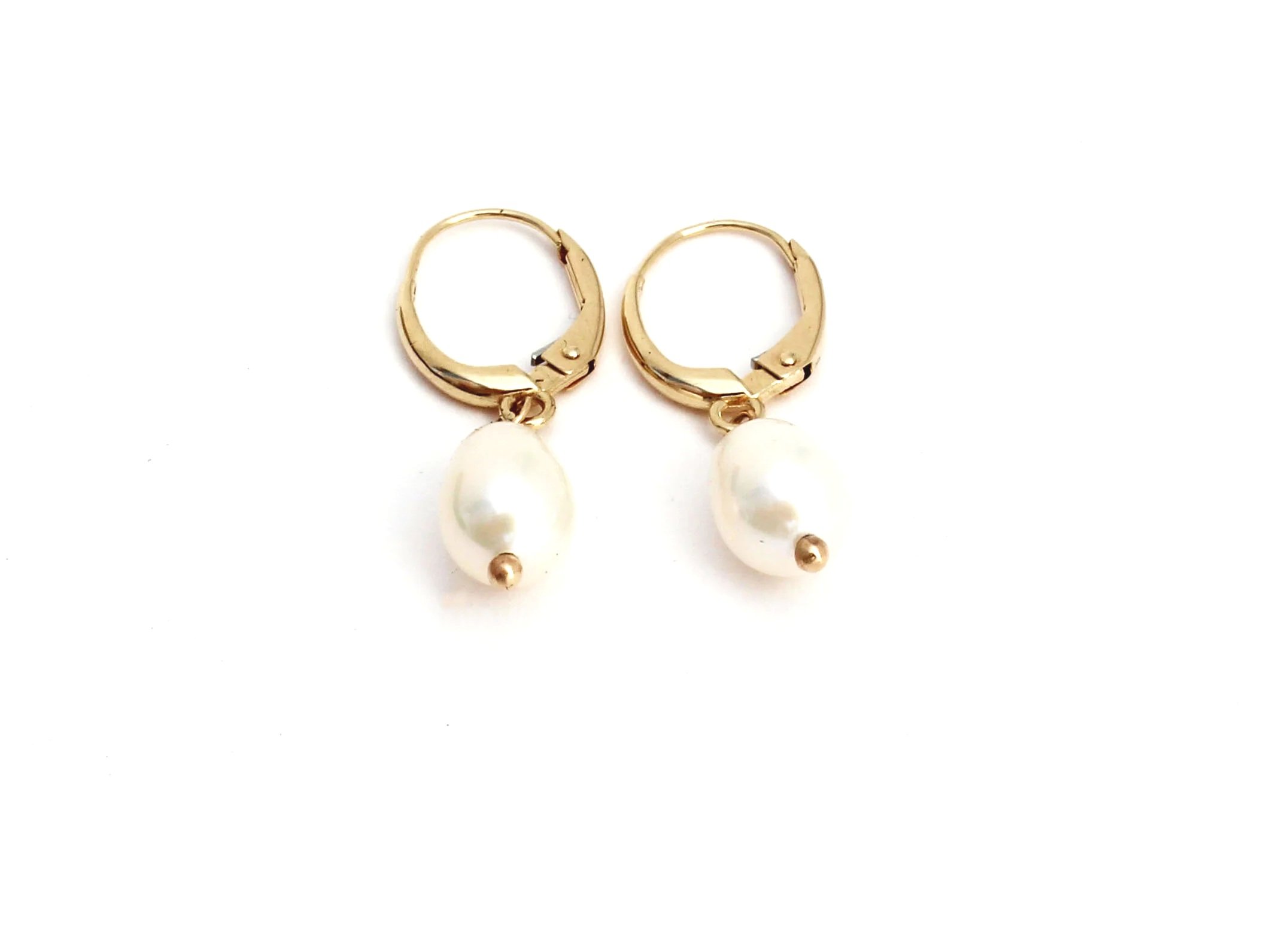 large freshwater pearl dangle drop earrings with leverback