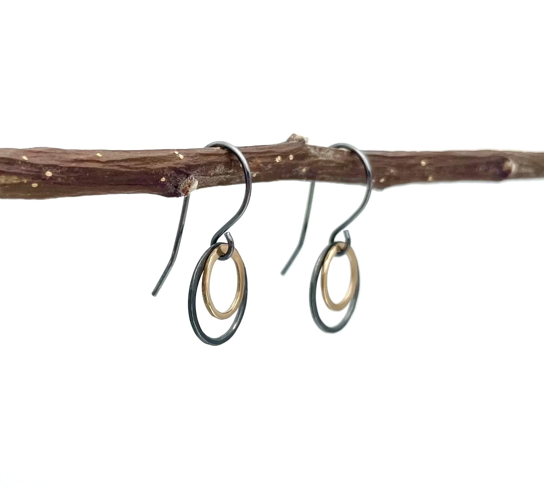 Silver and gold hoop earrings