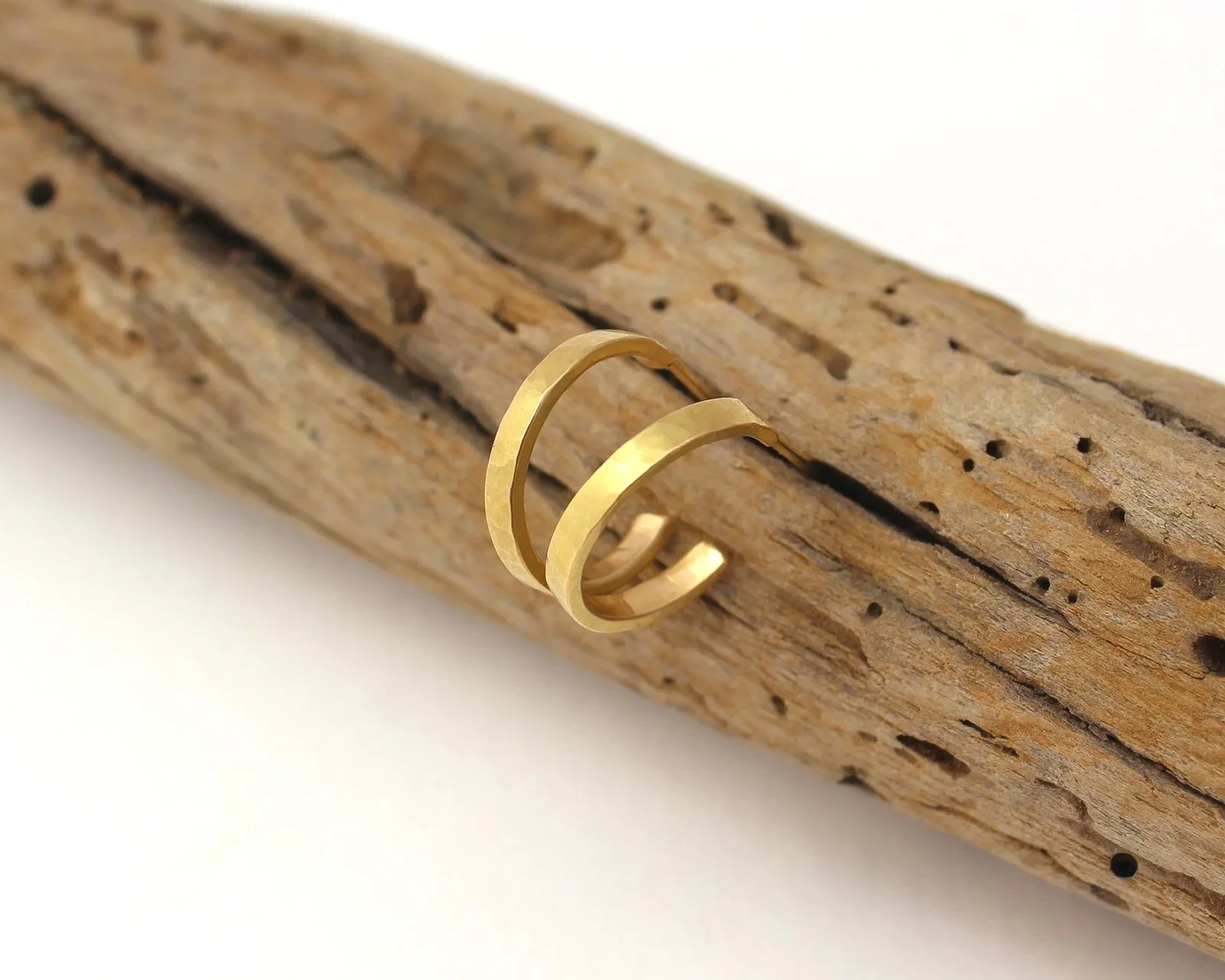 18k solid gold hoop post earrings medium