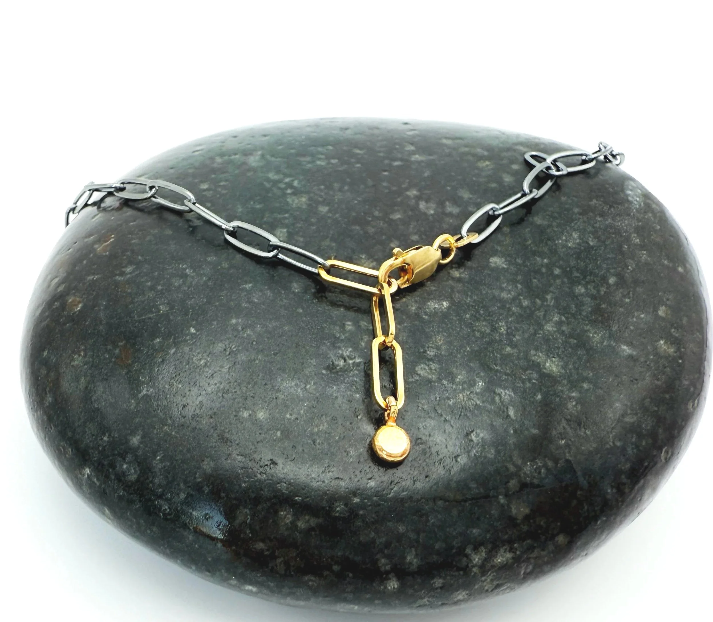 mixed metal silver and gold chain necklace