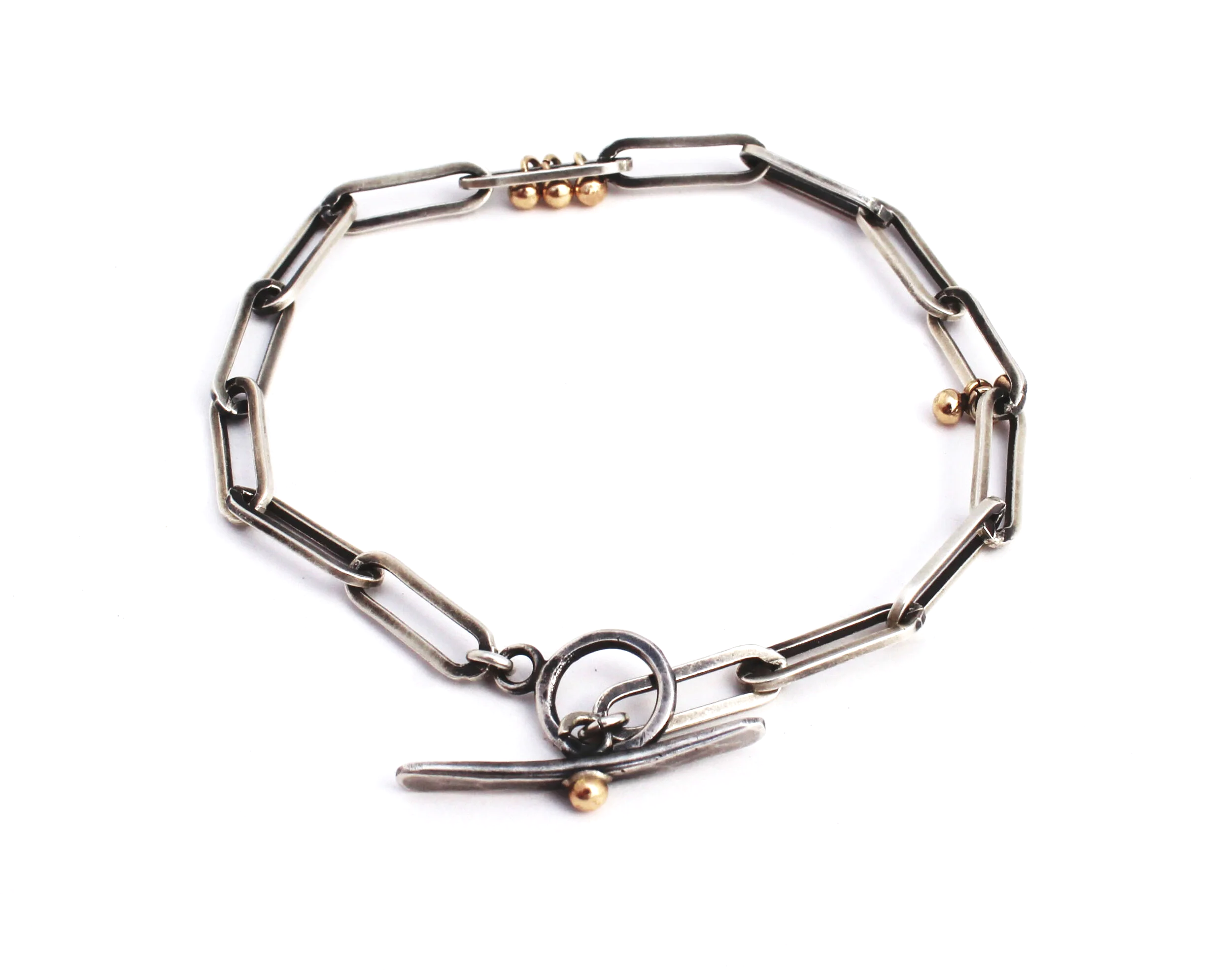 mixed metal chain bracelet handmade