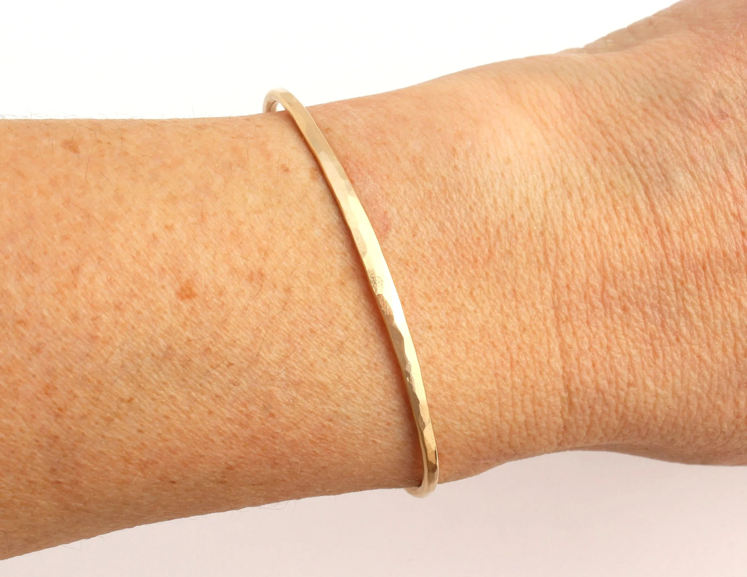 womens hammered gold cuff 14k