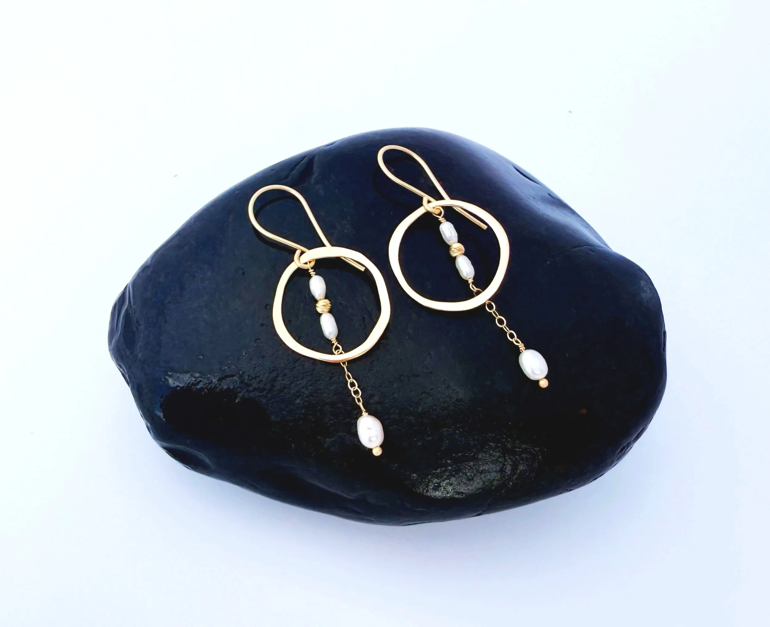 14k solid gold dangle earrings