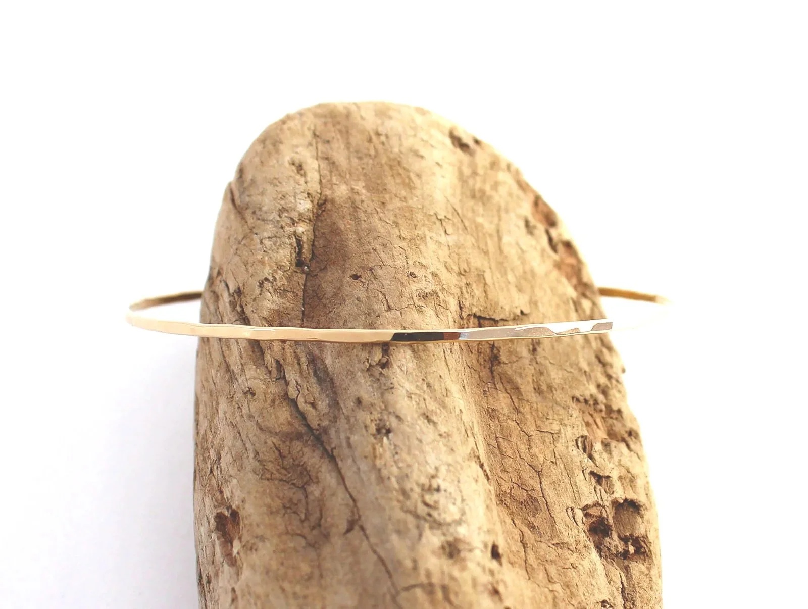 minimalist thin bangle 14k solid gold