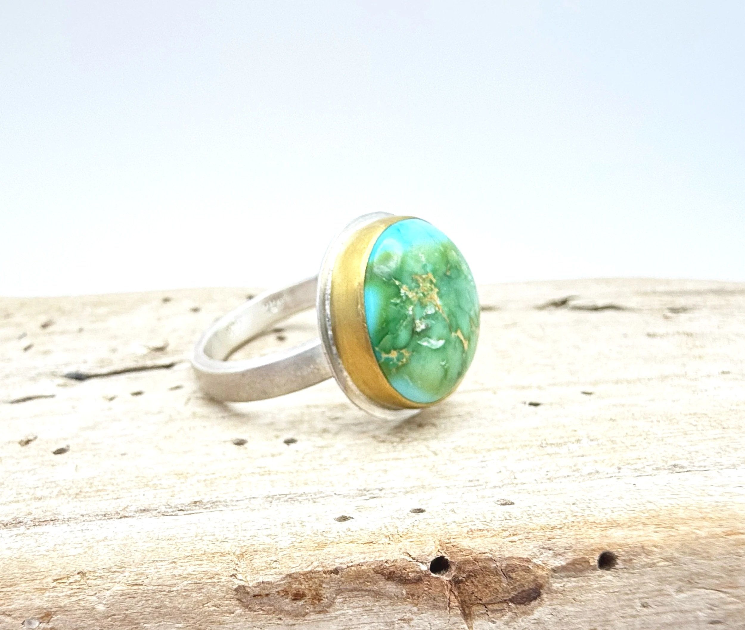 Handmade turquoise ring gift for her