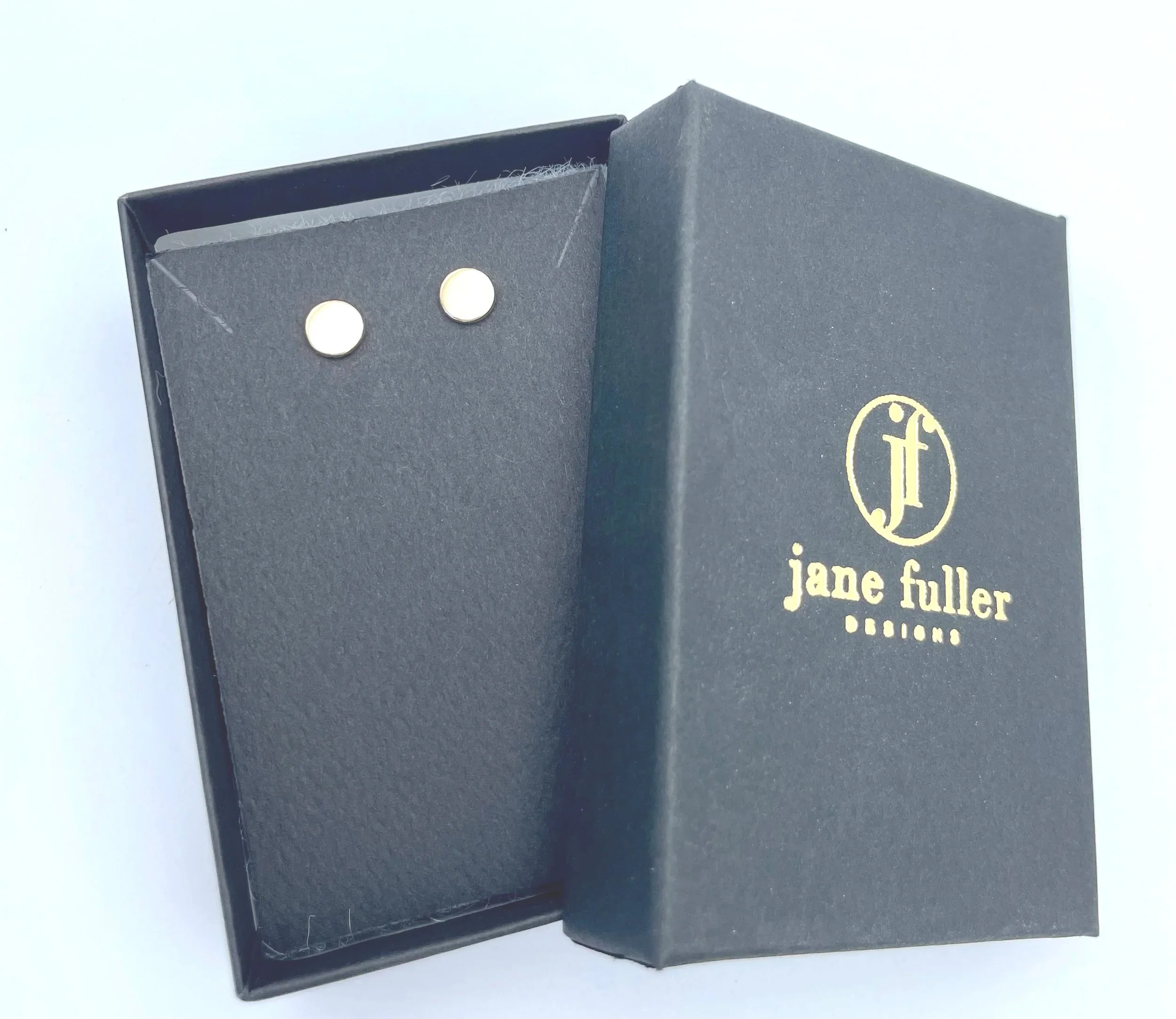 6mm round solid gold stud earrings 18k