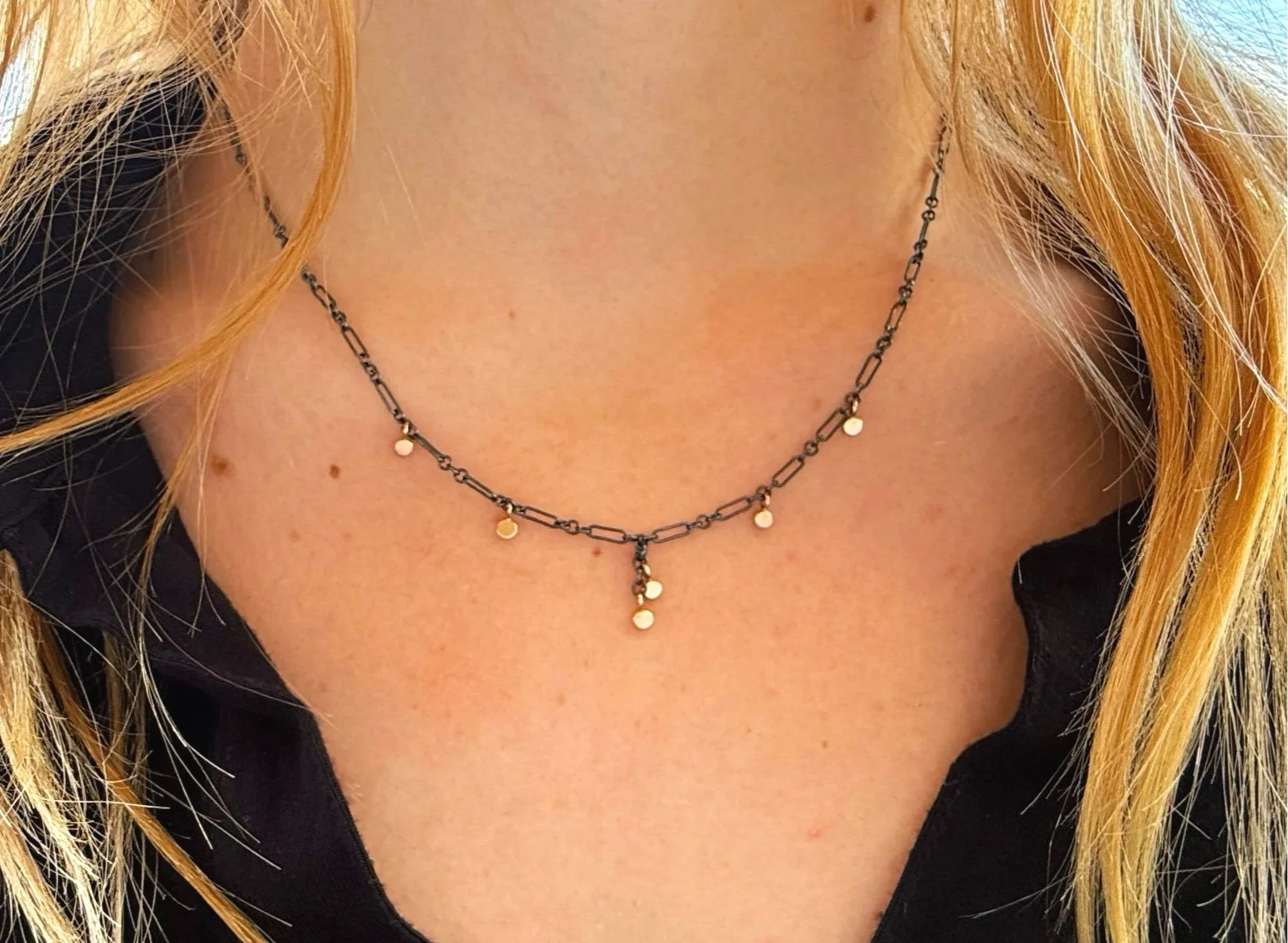 Silver and 14k gold chain for layering