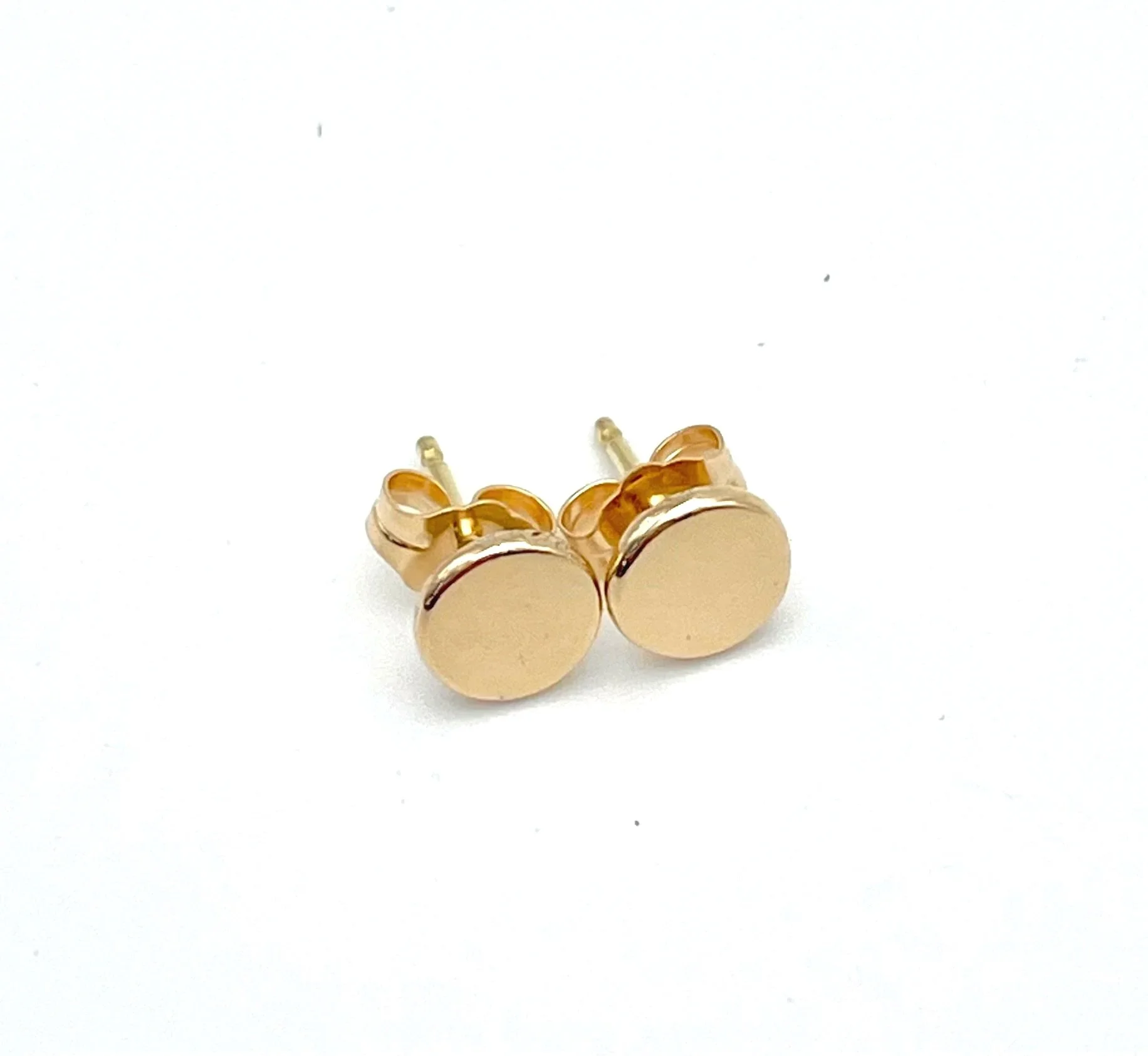 18k gold studs with butterfly backing