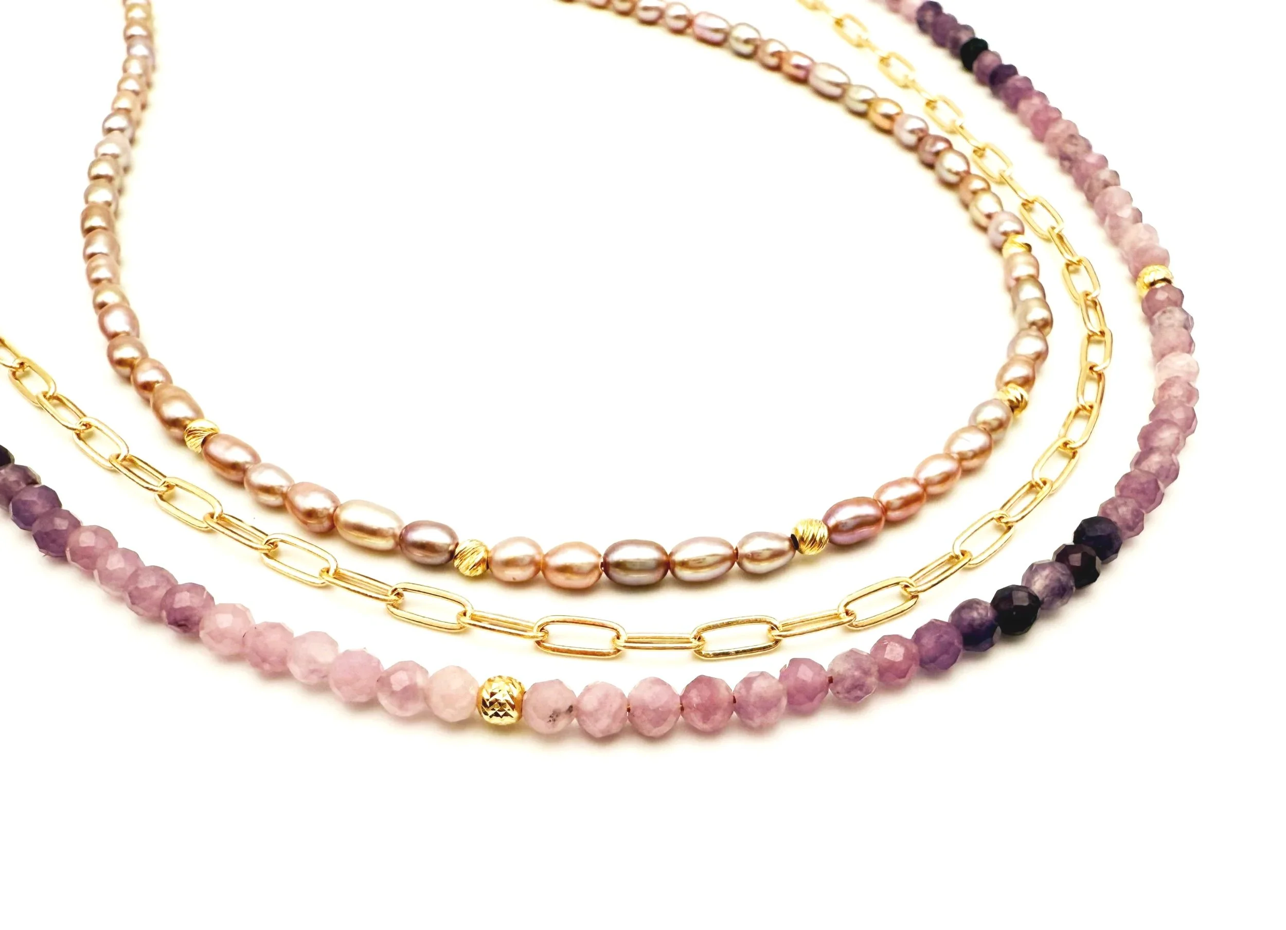 paperclip layering chain in 14k solid gold