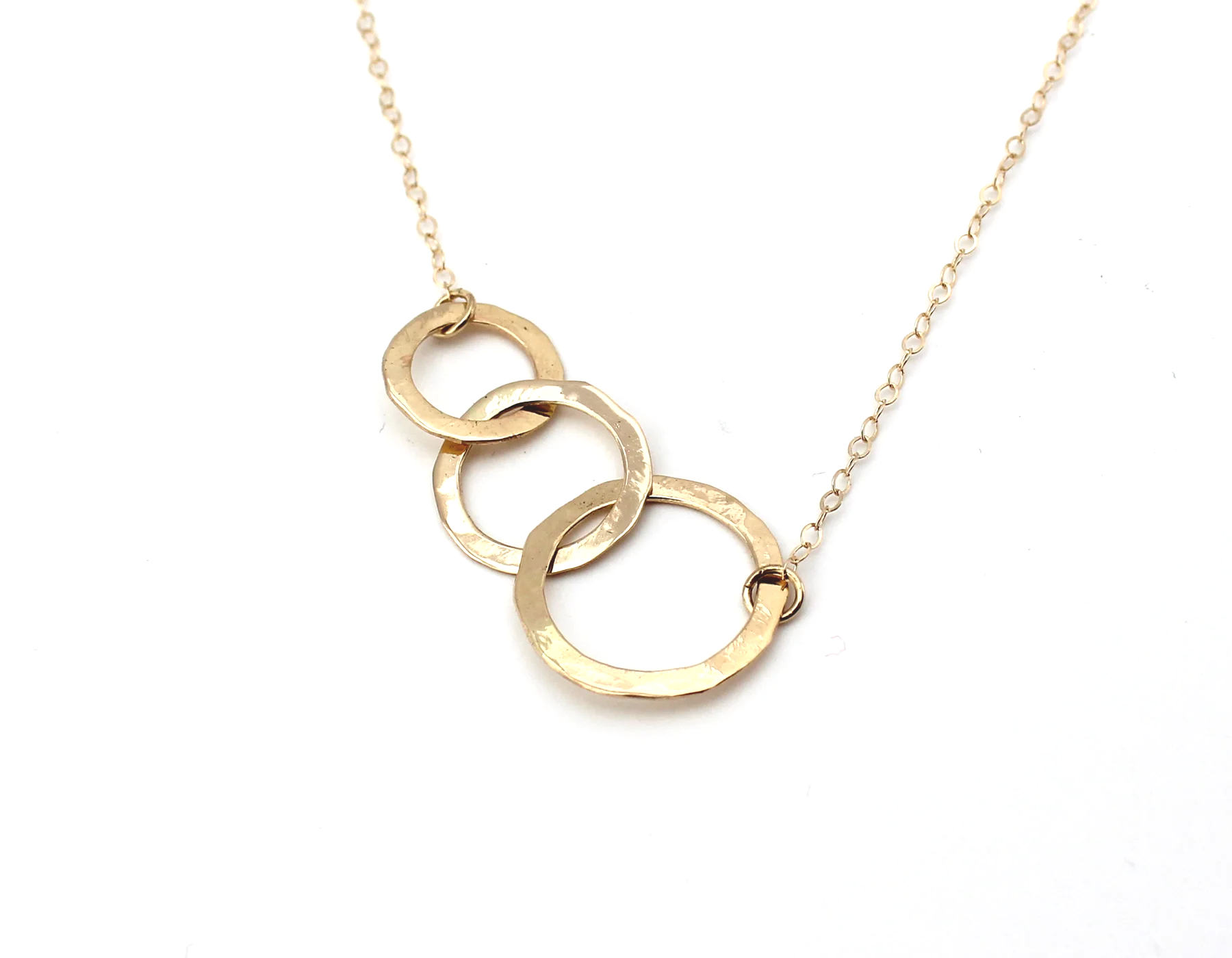 Three friends necklace 14k solid gold