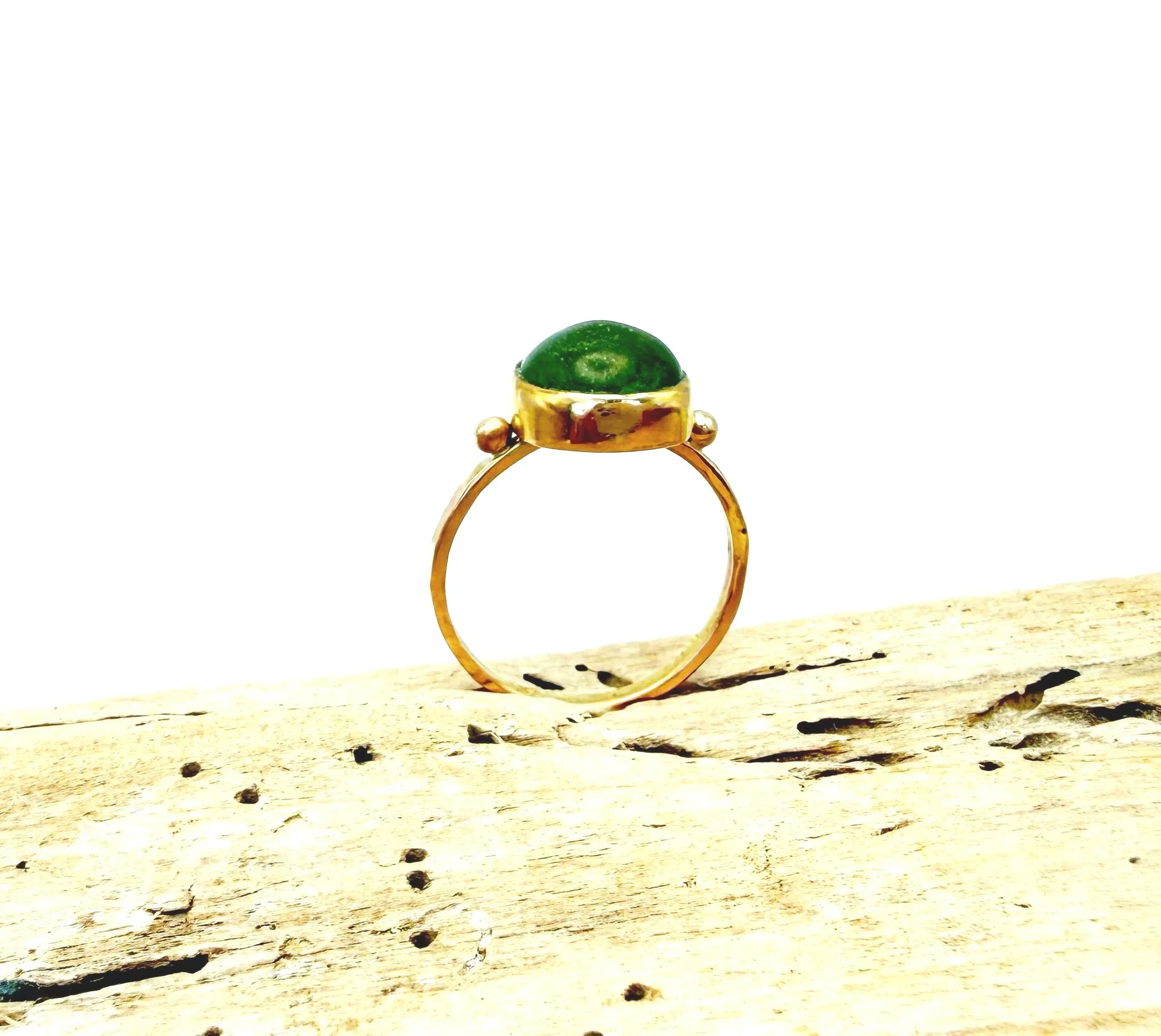 bezel set peridot ring 14k solid gold