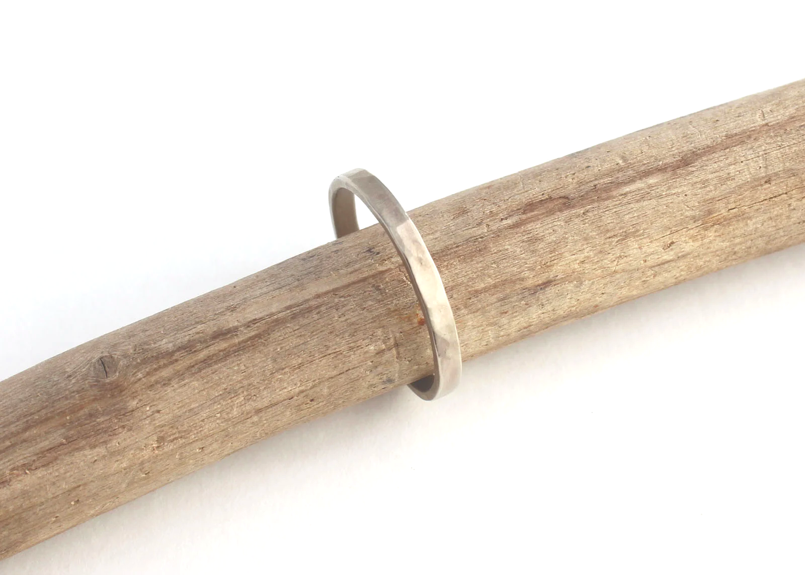 2mm white gold wedding band rustic texture