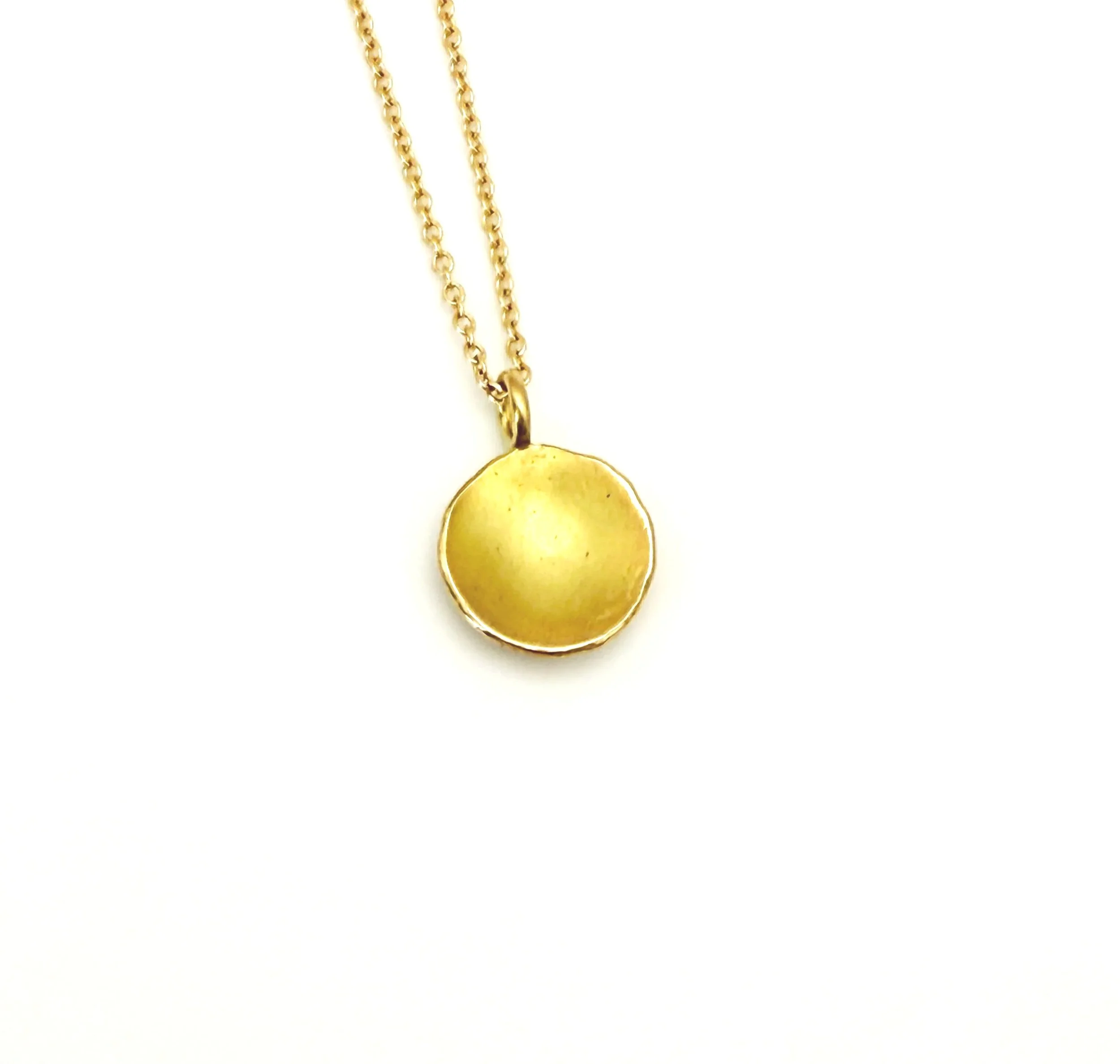 Artisan made minimalist 18k gold necklace