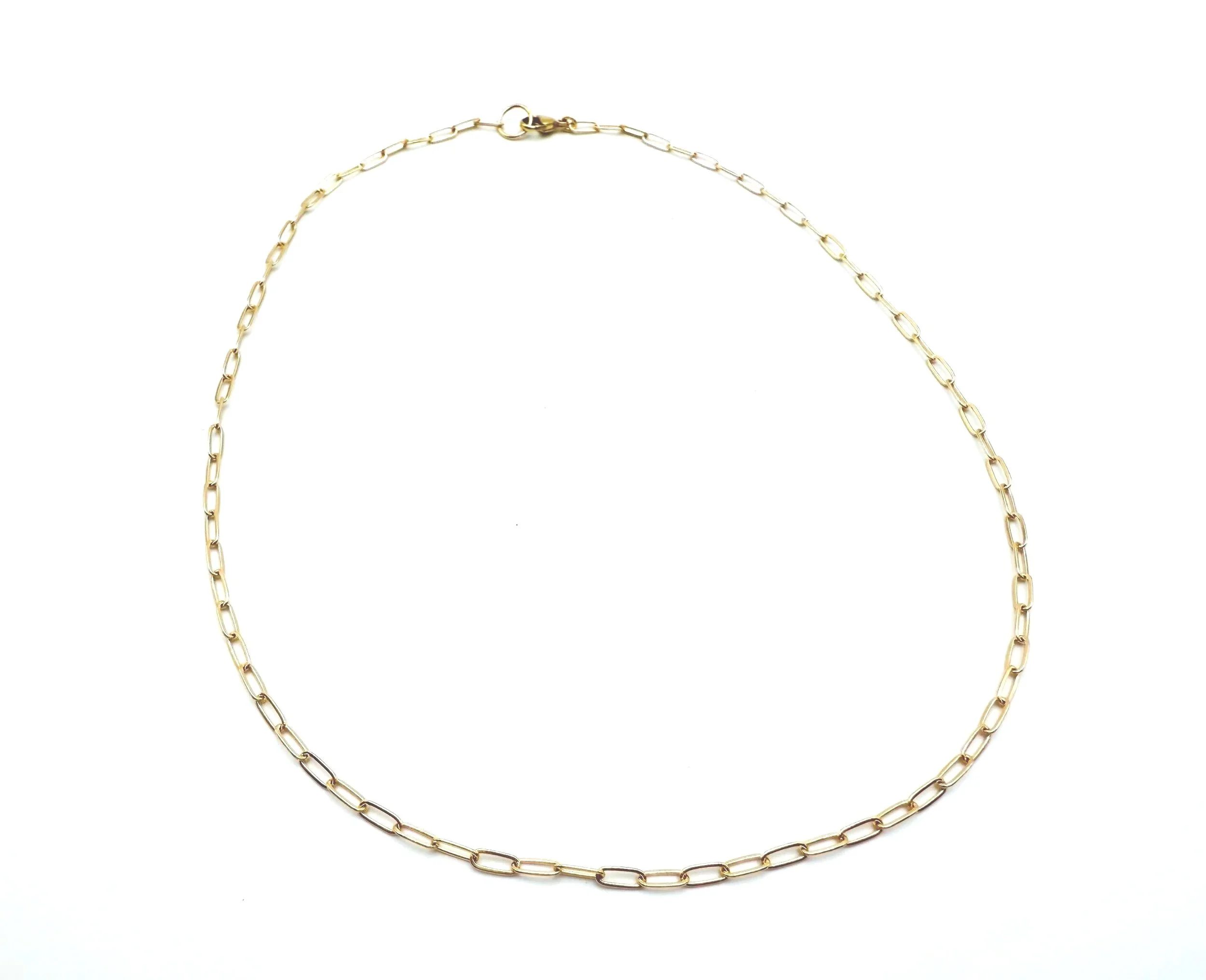 solid gold paperclip chain 14k
