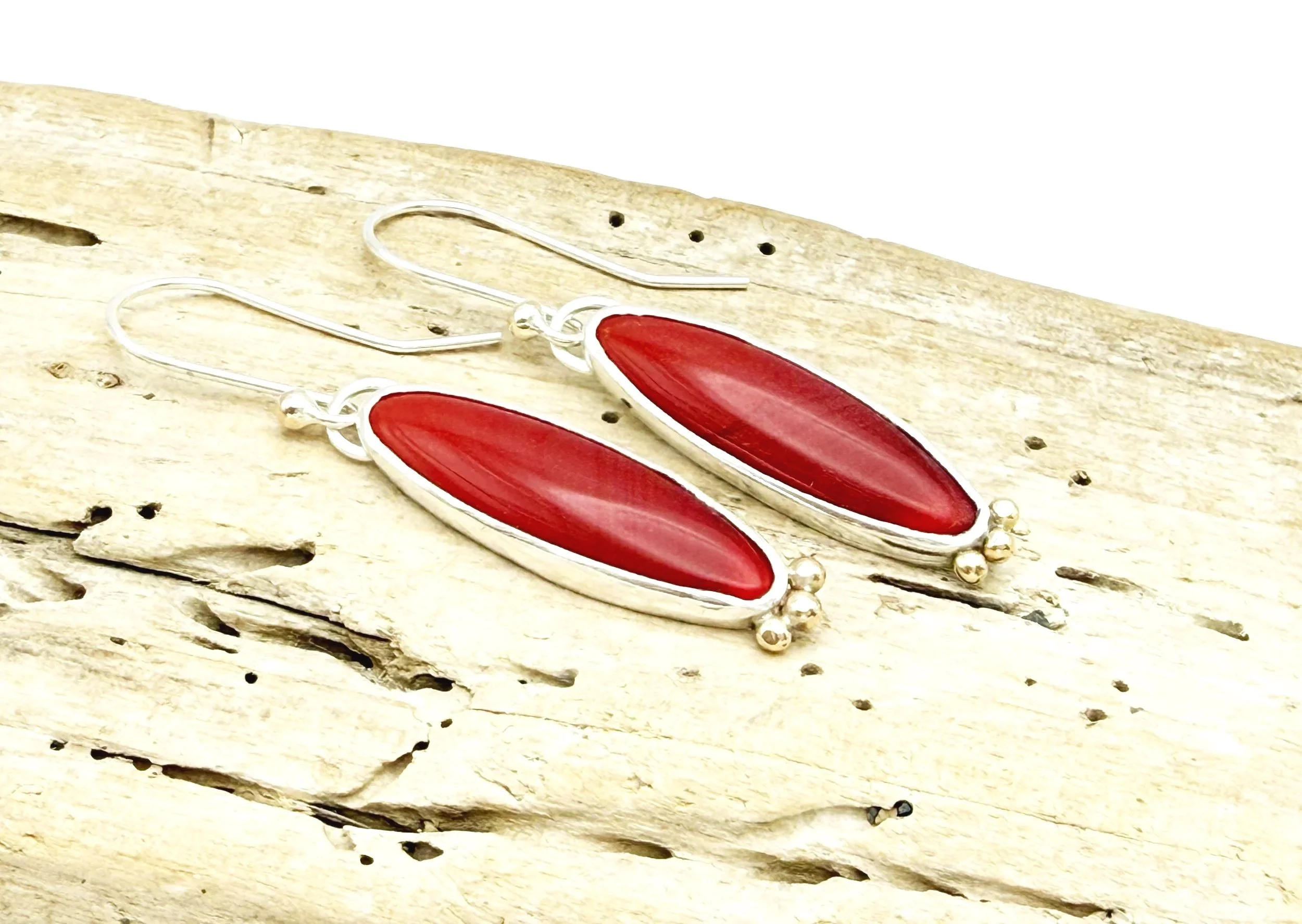 Rosarita Dangle Earrings in silver with 14k gold