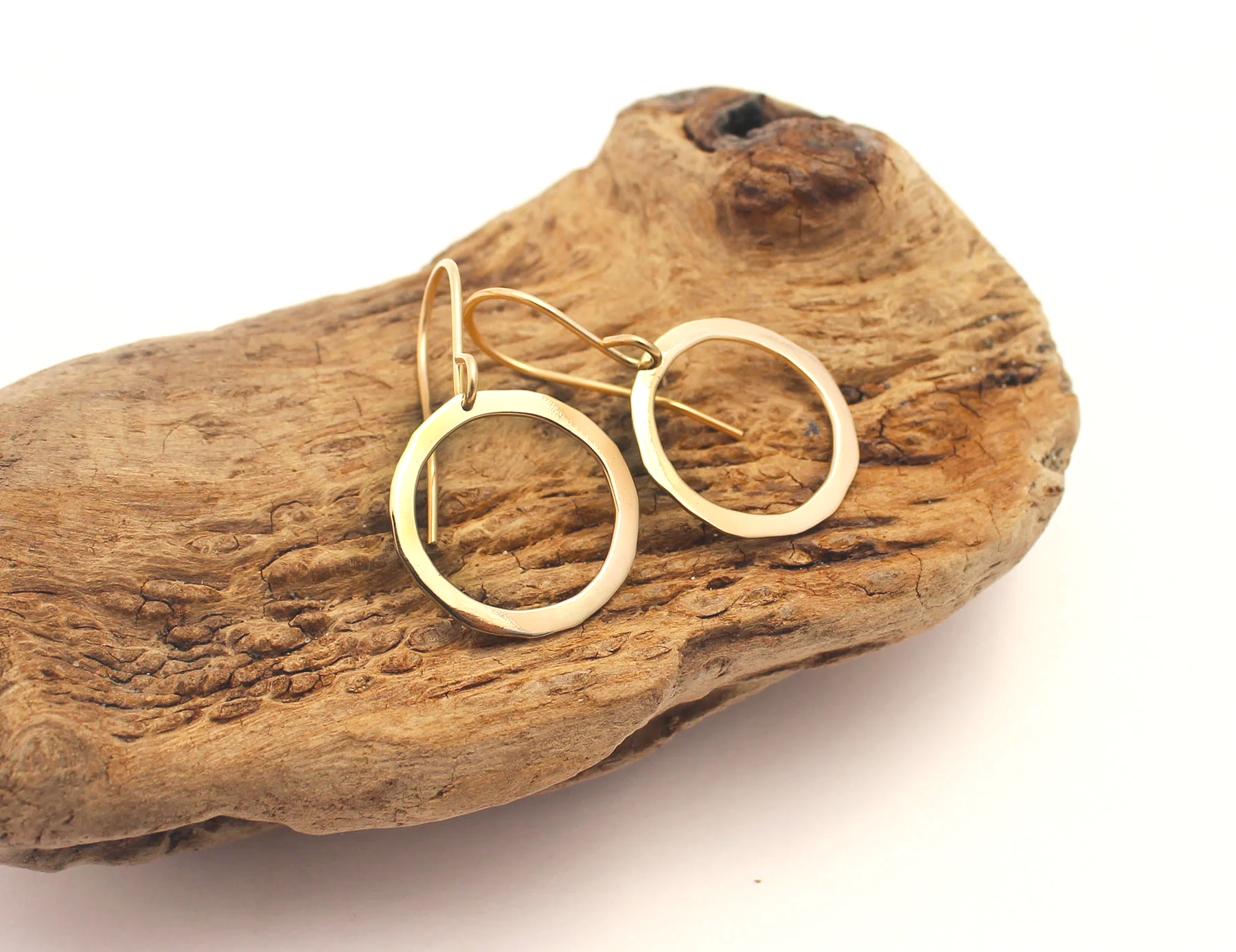 hoop dangle earrings 14k solid gold